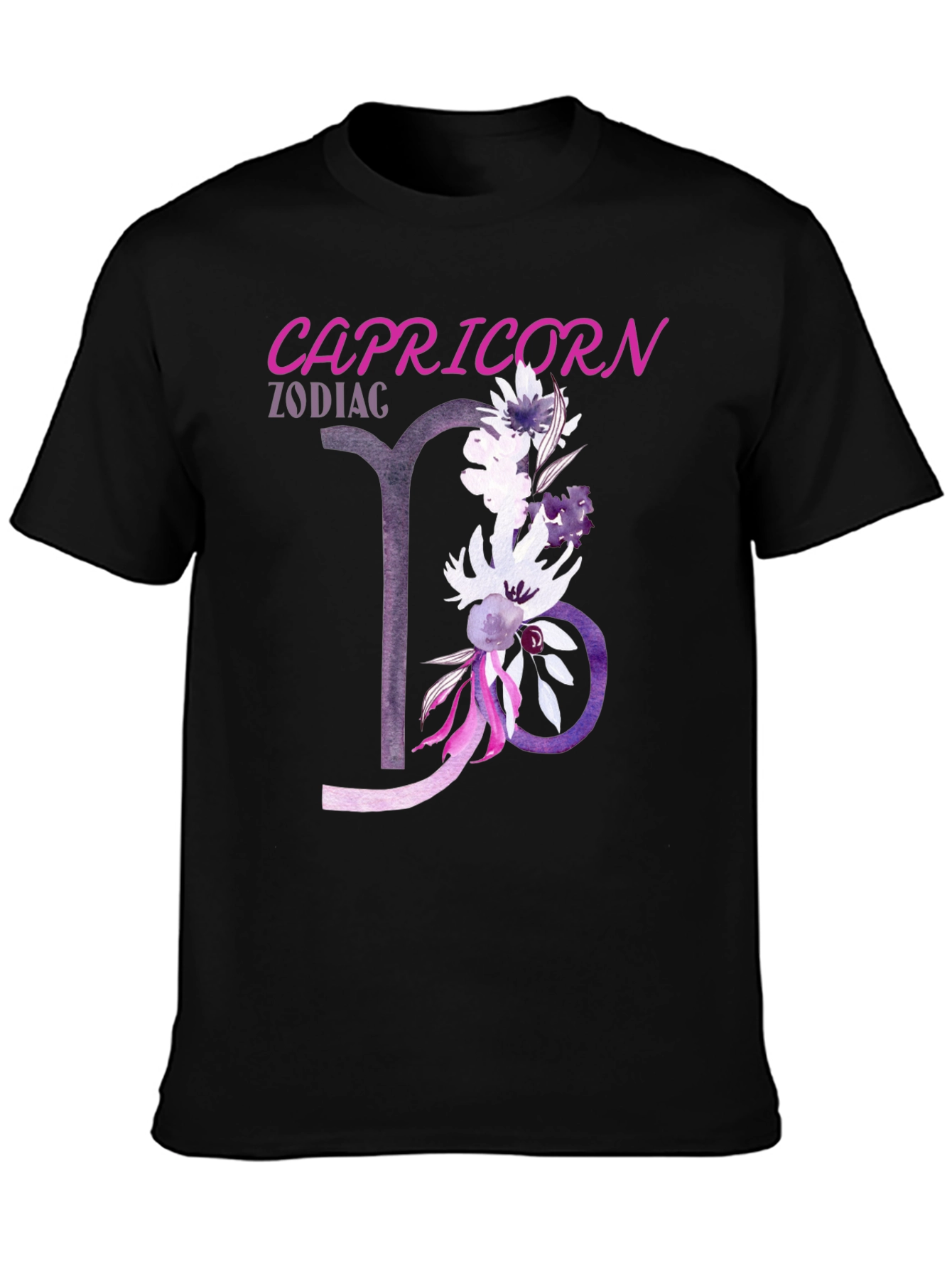 Capricorn Zodiac Flower Graphic Tee
