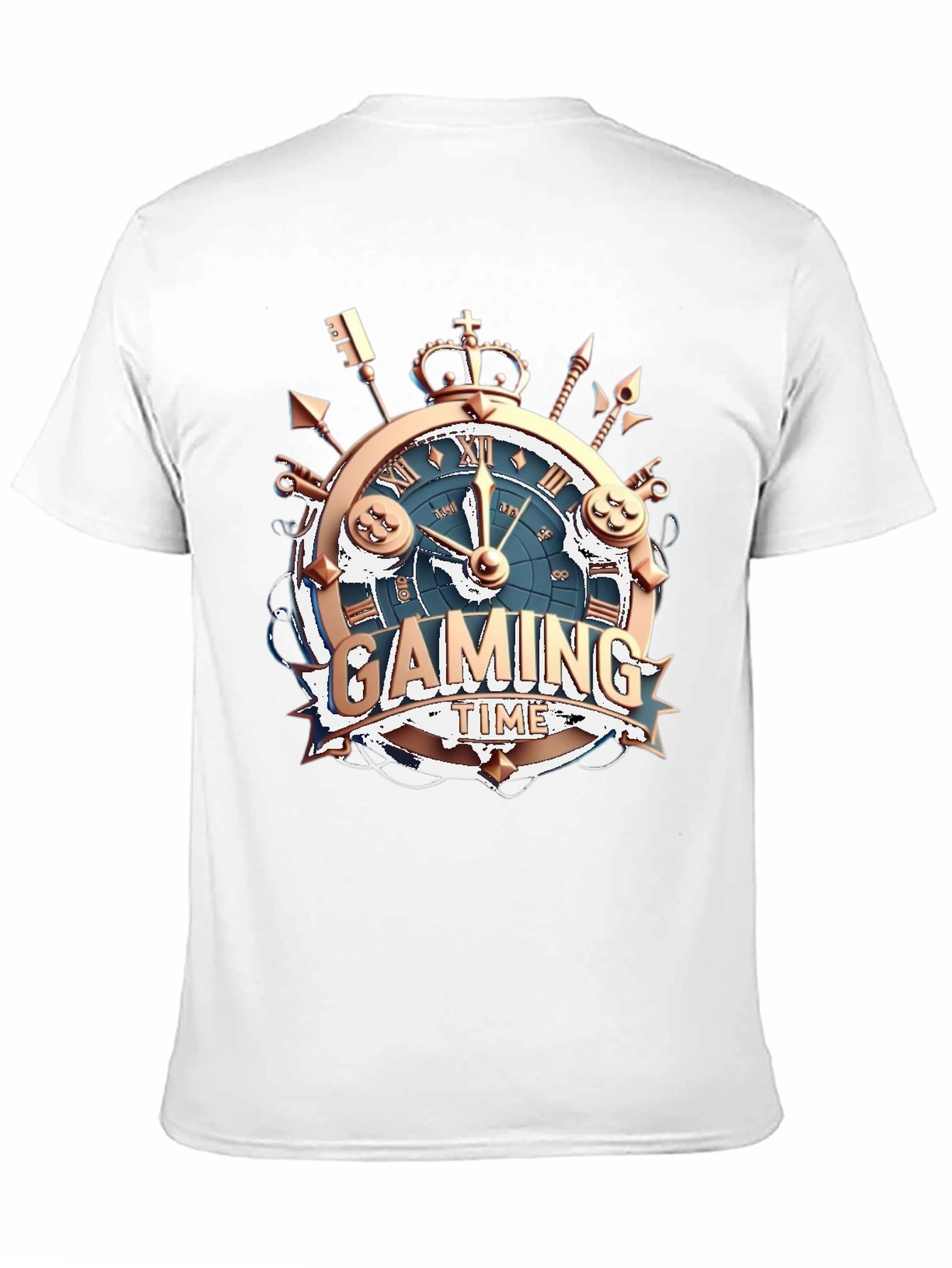 Gaming Time Black T-Shirt: Gamer Clock Design