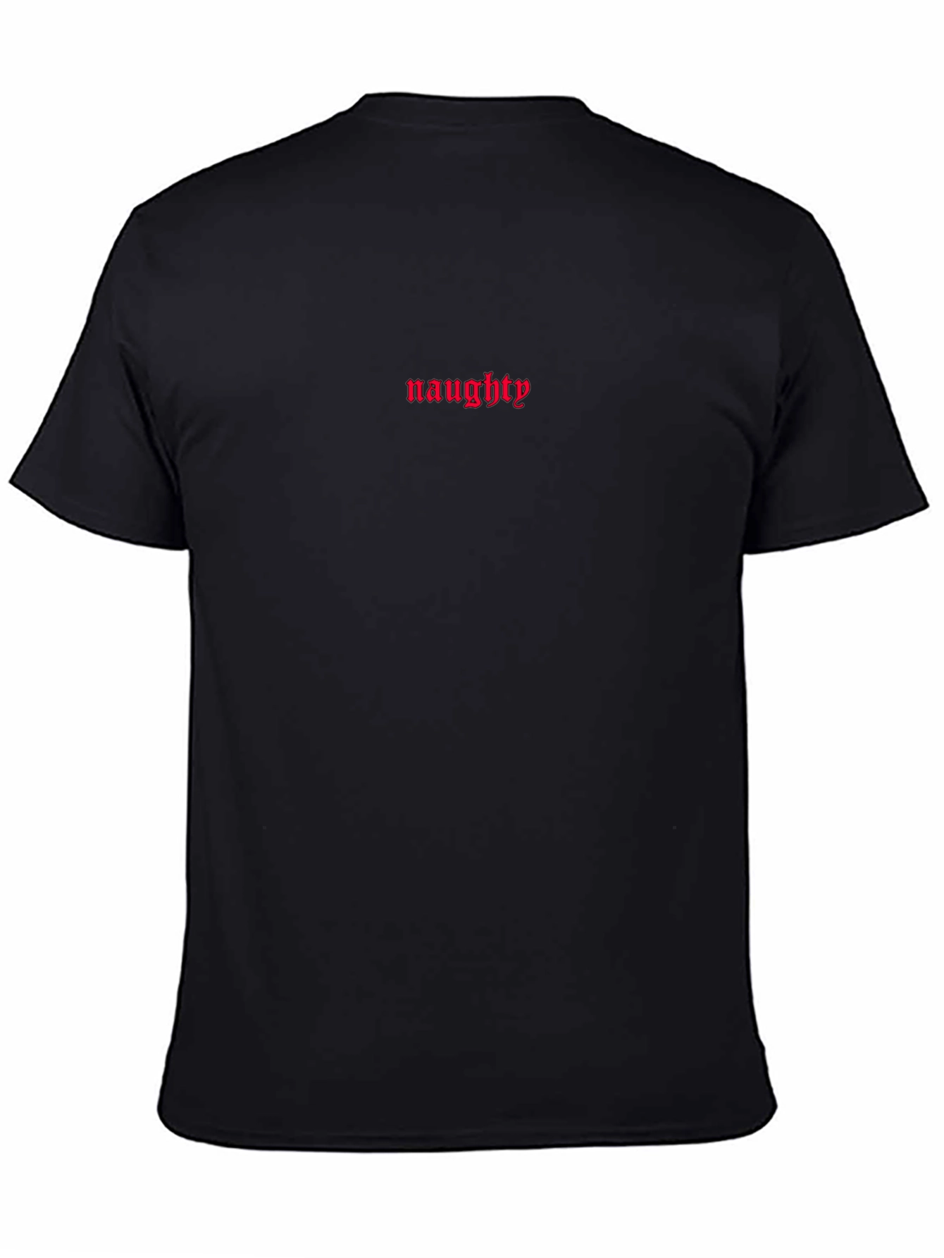 Naughty Embroidered Graphic Tee - Black