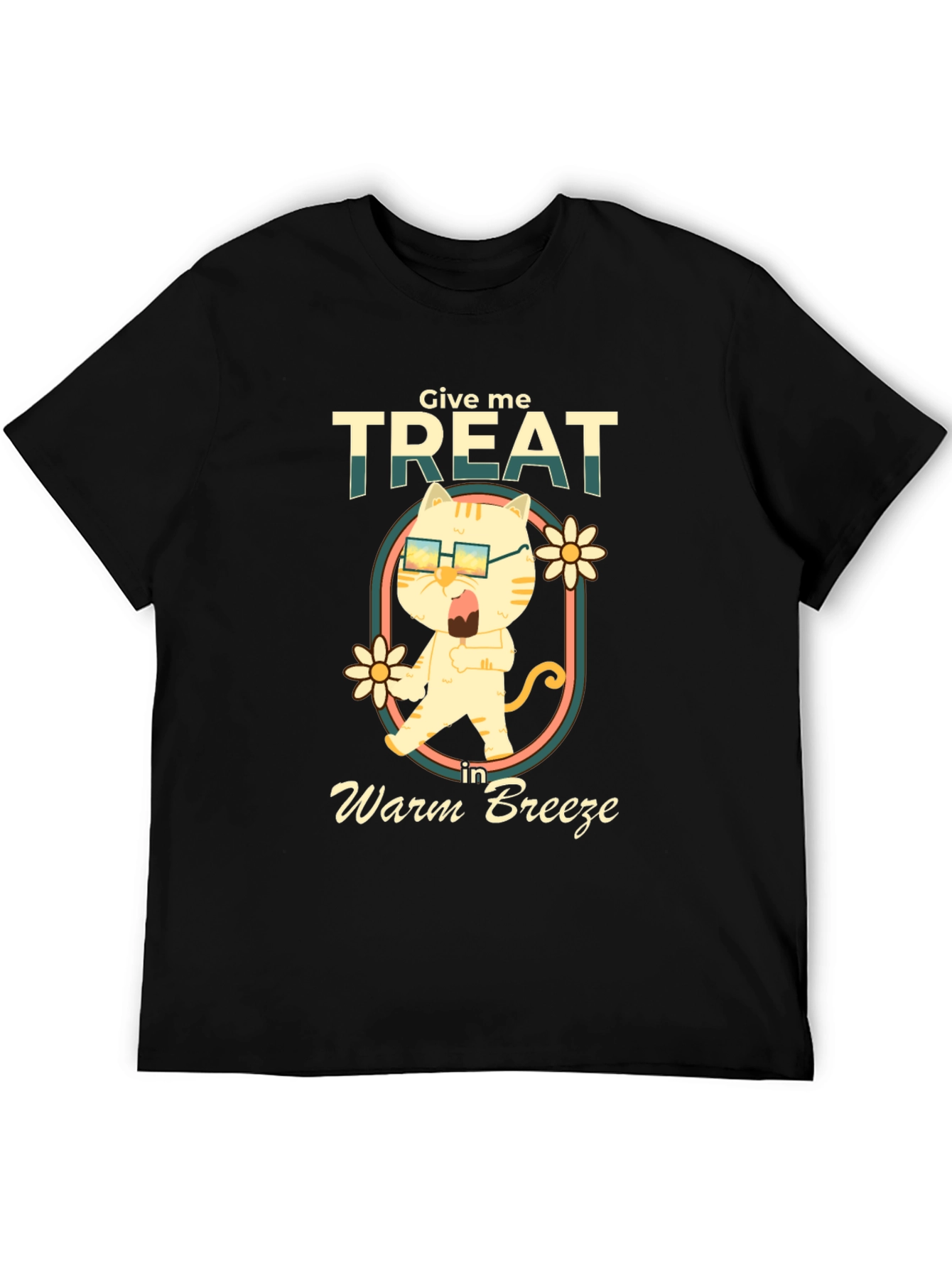 Give Me Treat Cat T-Shirt - Warm Breeze
