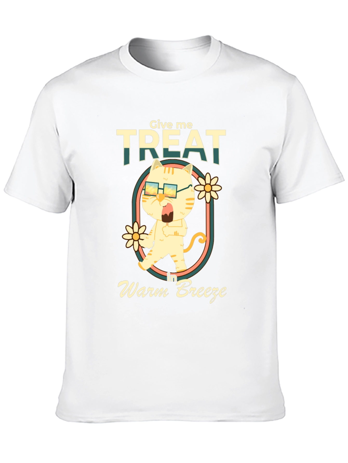 Give Me Treat Cat T-Shirt - Warm Breeze
