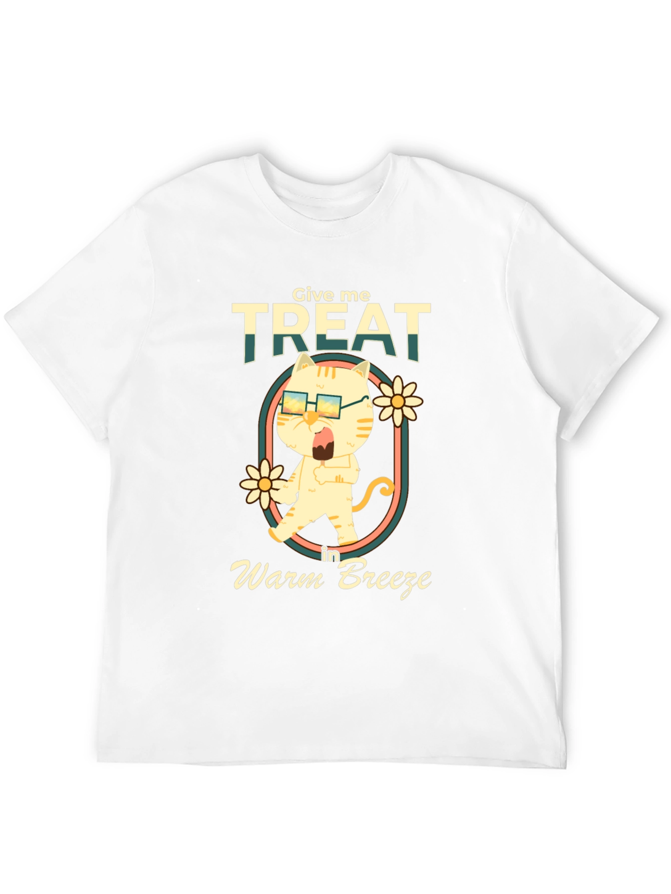 Give Me Treat Cat T-Shirt - Warm Breeze