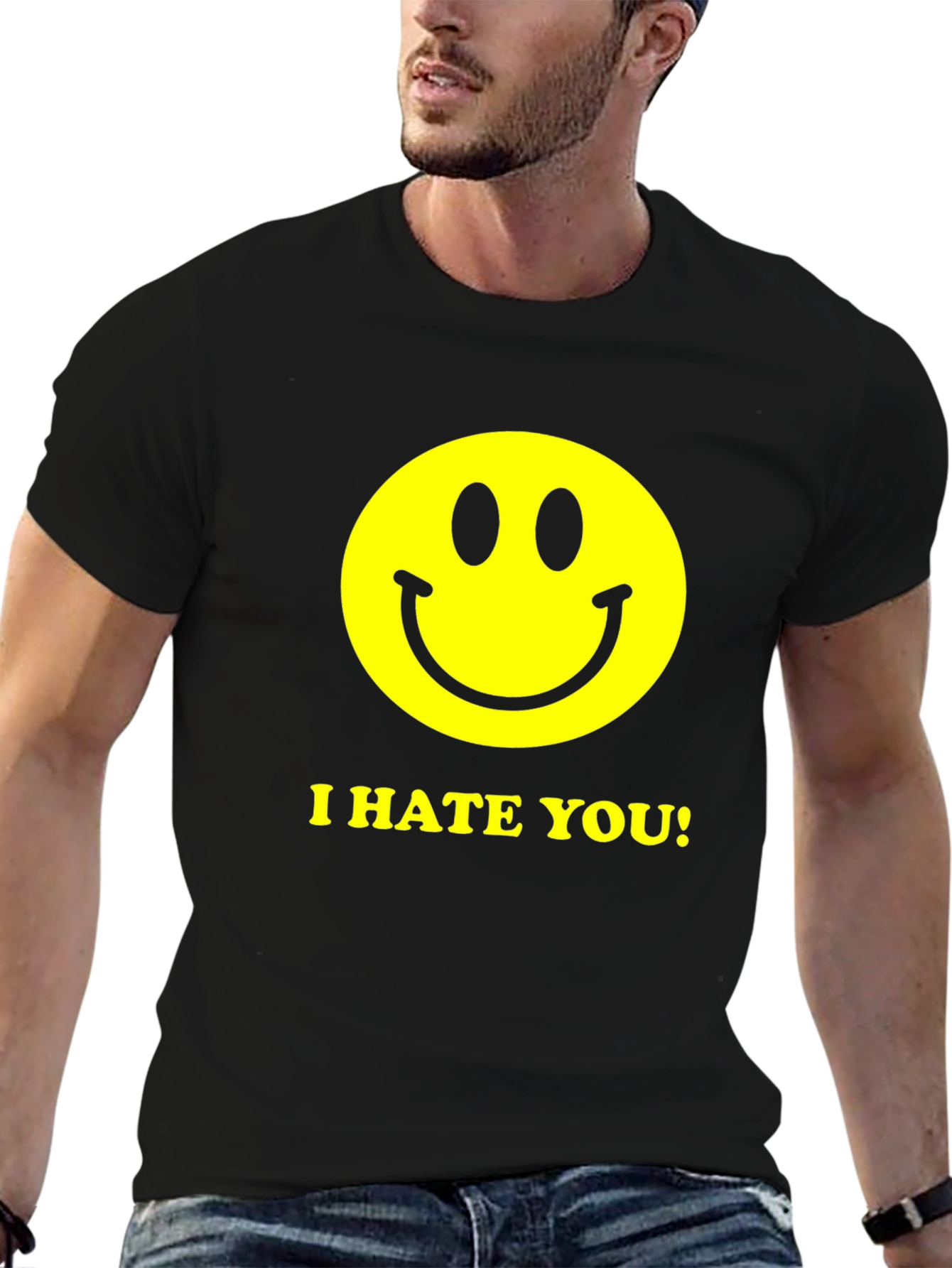 I Hate You Smiley Face Graphic T-Shirt
