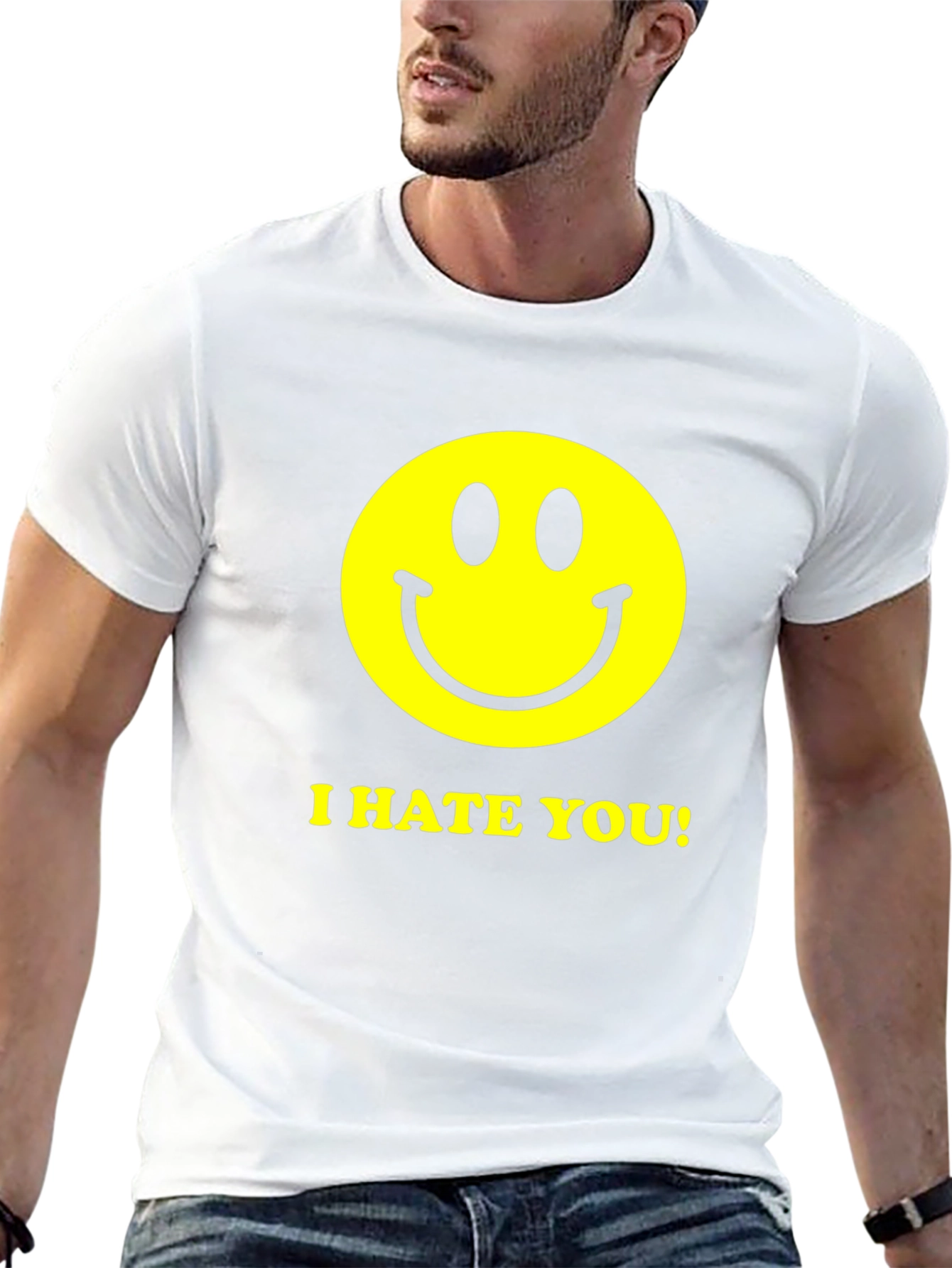 I Hate You Smiley Face Graphic T-Shirt