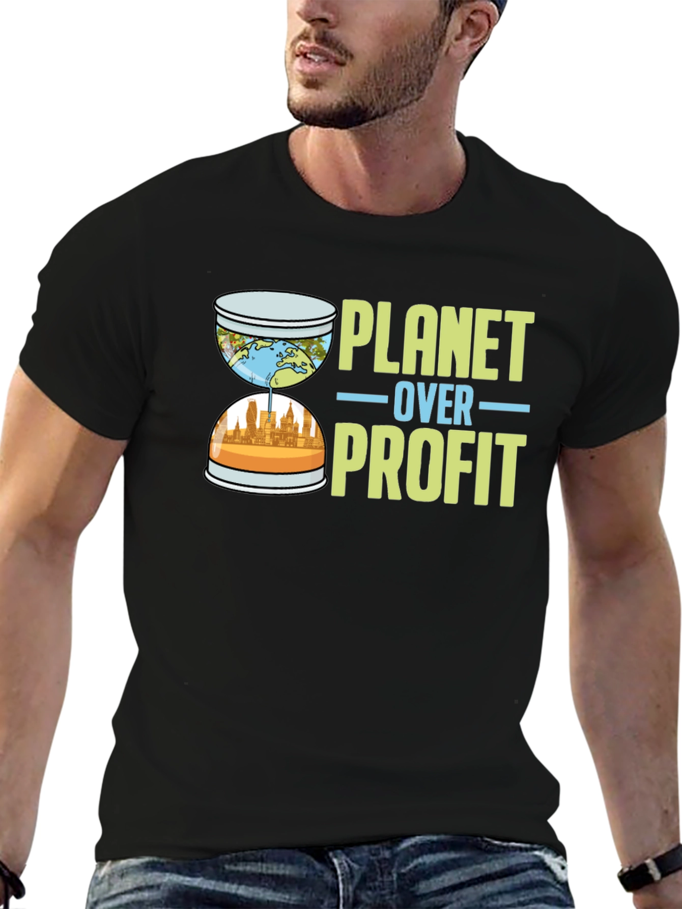 Planet Over Profit Graphic Tee - Eco-Conscious Apparel