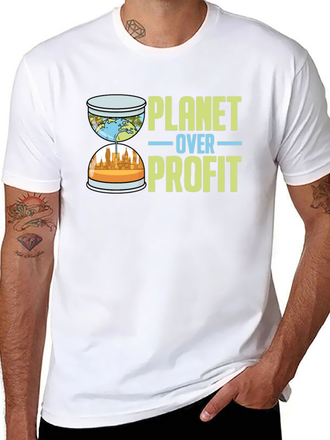Planet Over Profit Graphic Tee - Eco-Conscious Apparel