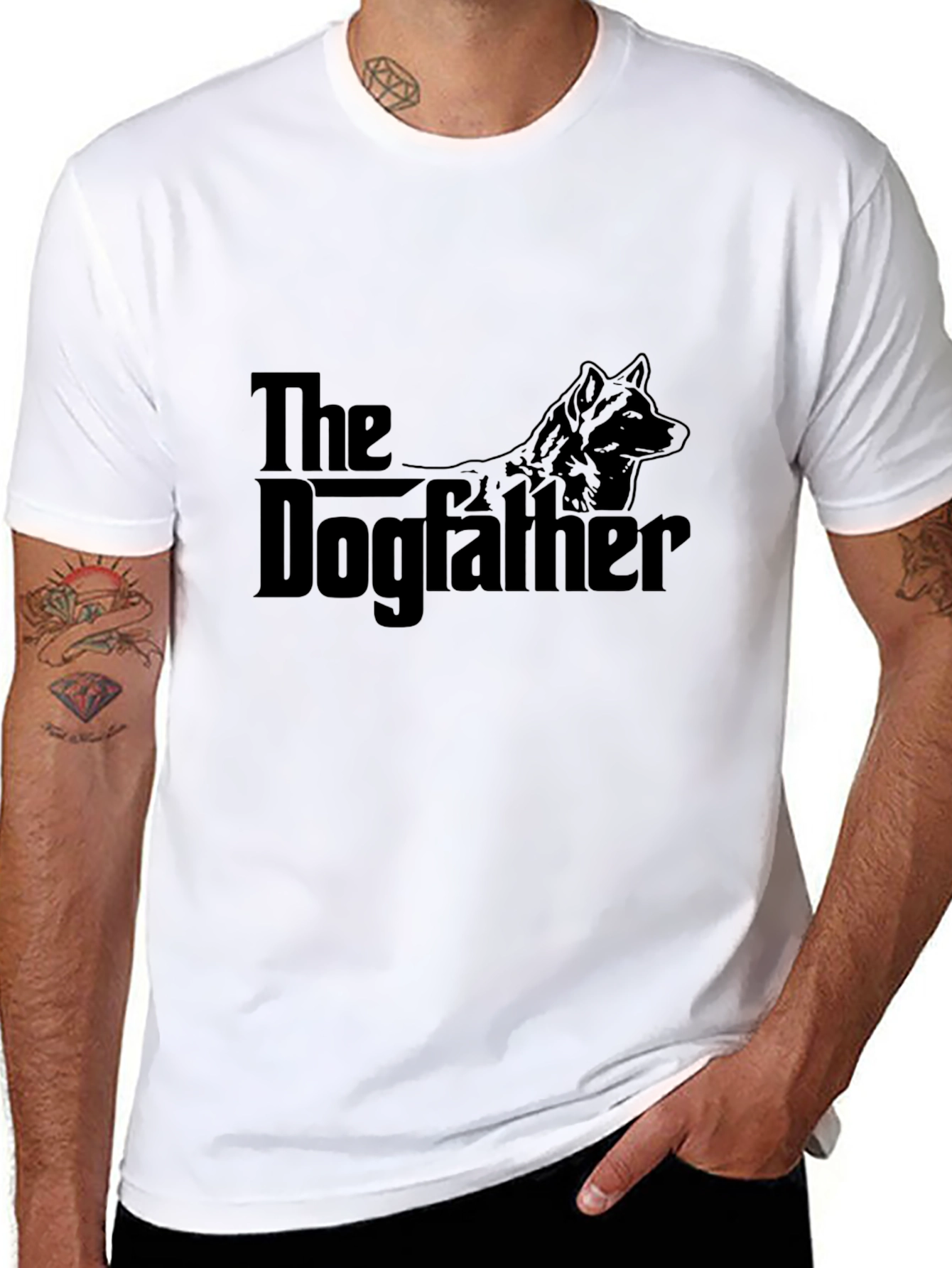 The Dogfather Funny Graphic T-Shirt - Black