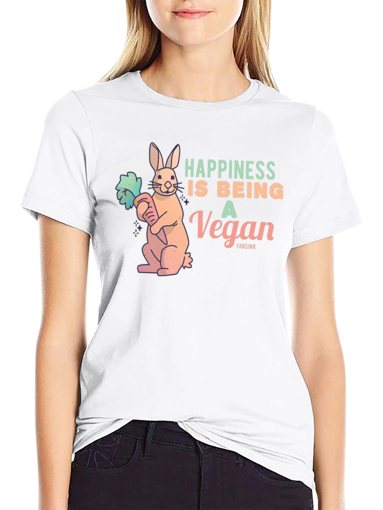 Vegan Rabbit Graphic T-Shirt