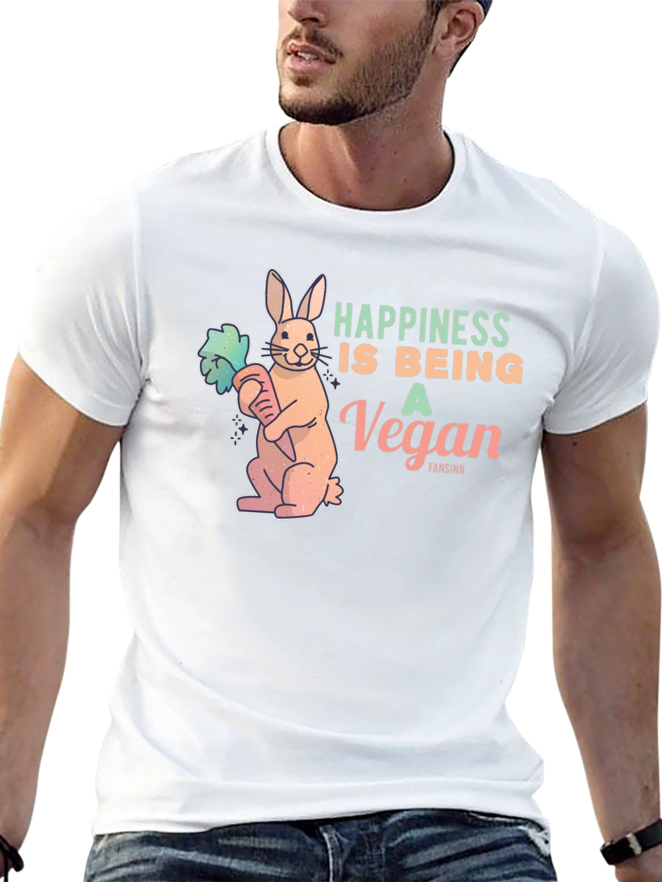 Vegan Rabbit Graphic T-Shirt