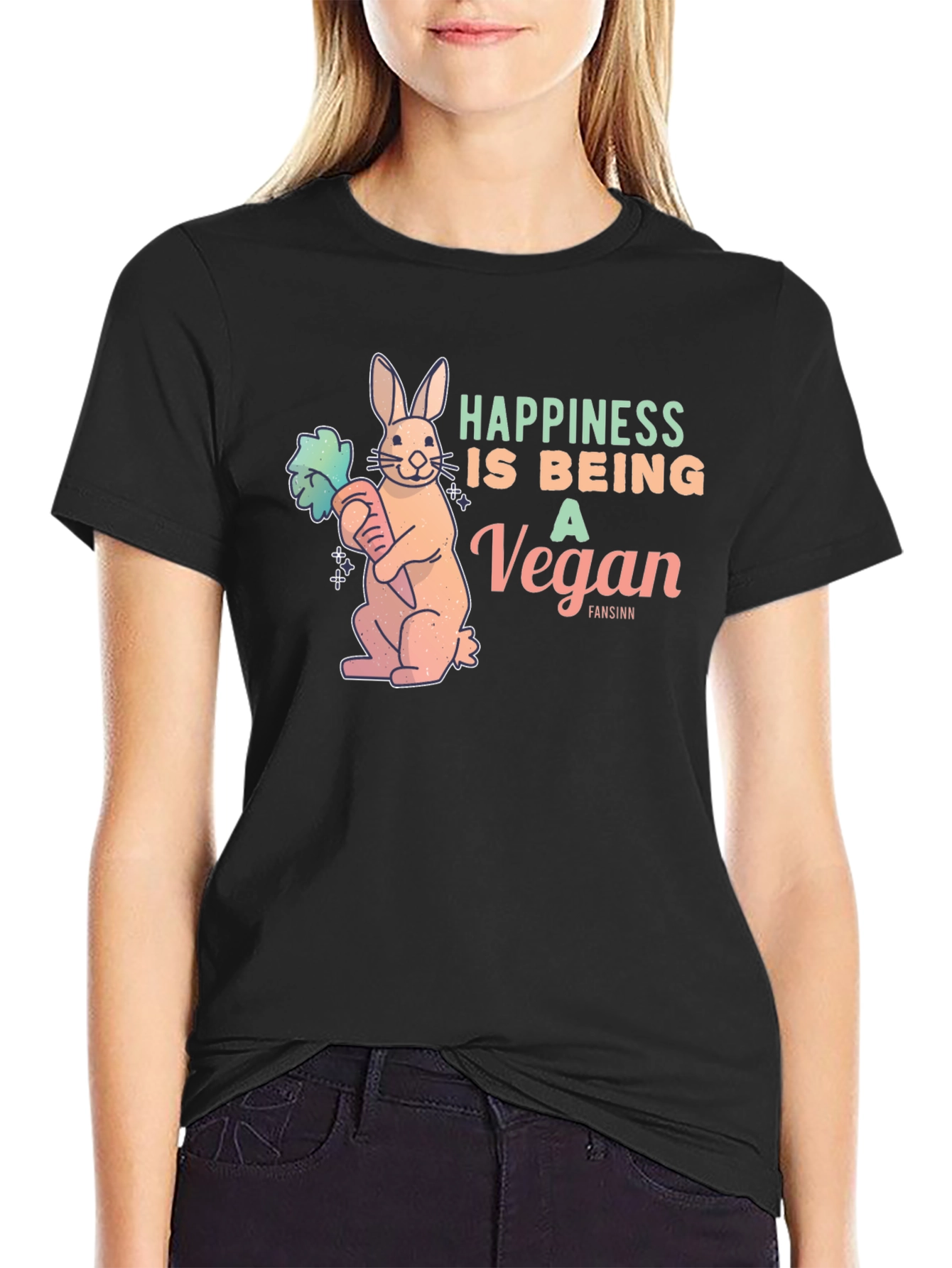 Vegan Rabbit Graphic T-Shirt