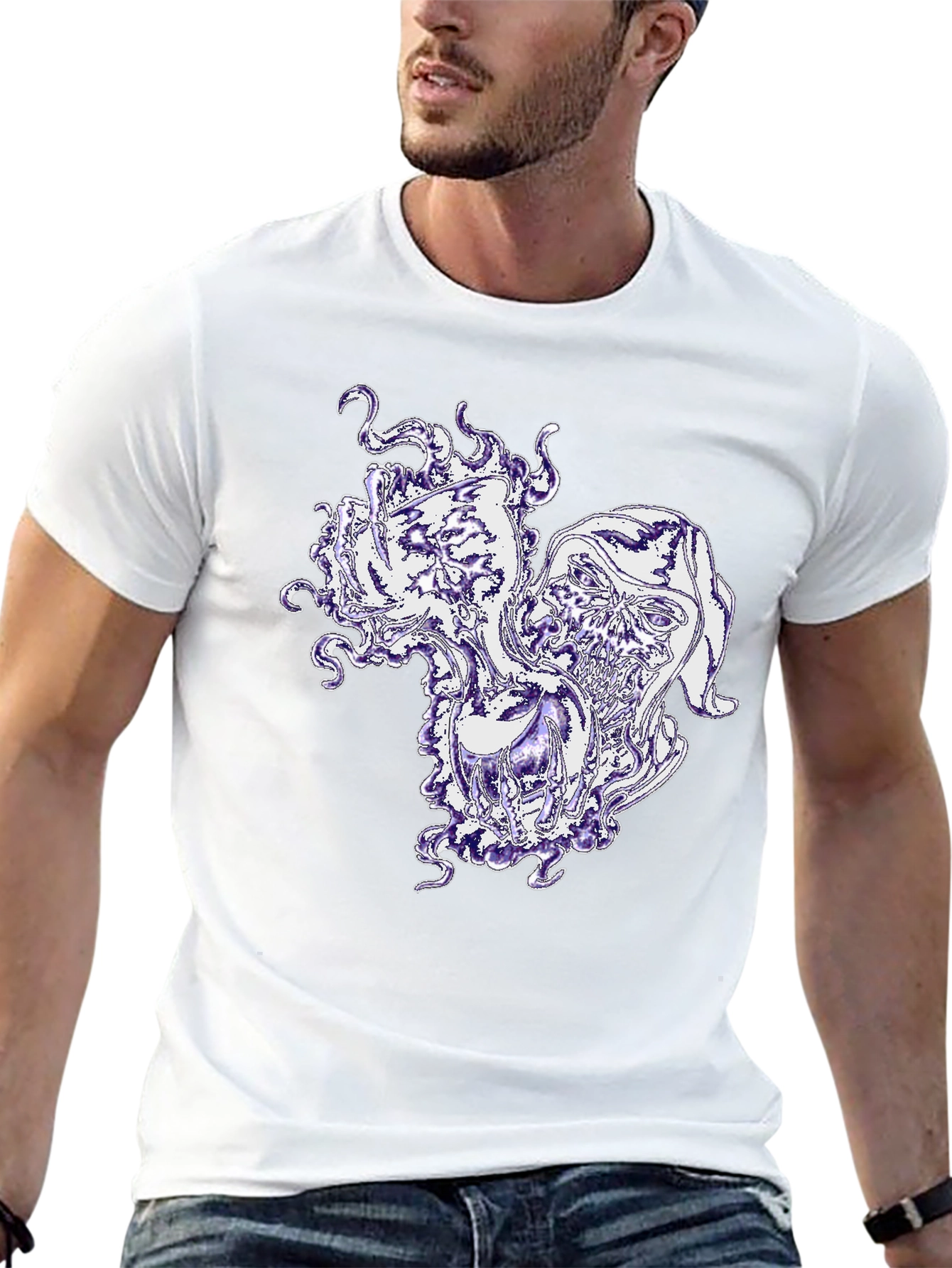 Mystic Skull Black T-Shirt - Unique Graphic Design