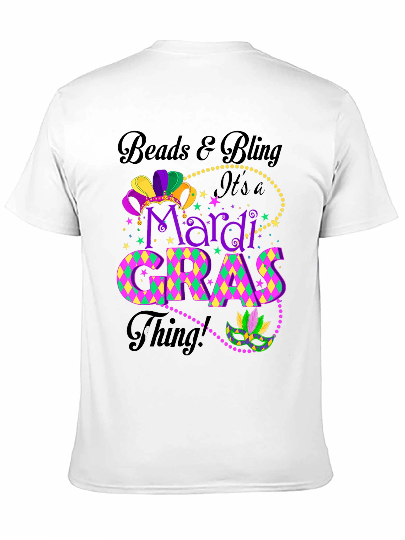 Mardi Gras T-Shirt: Beads & Bling