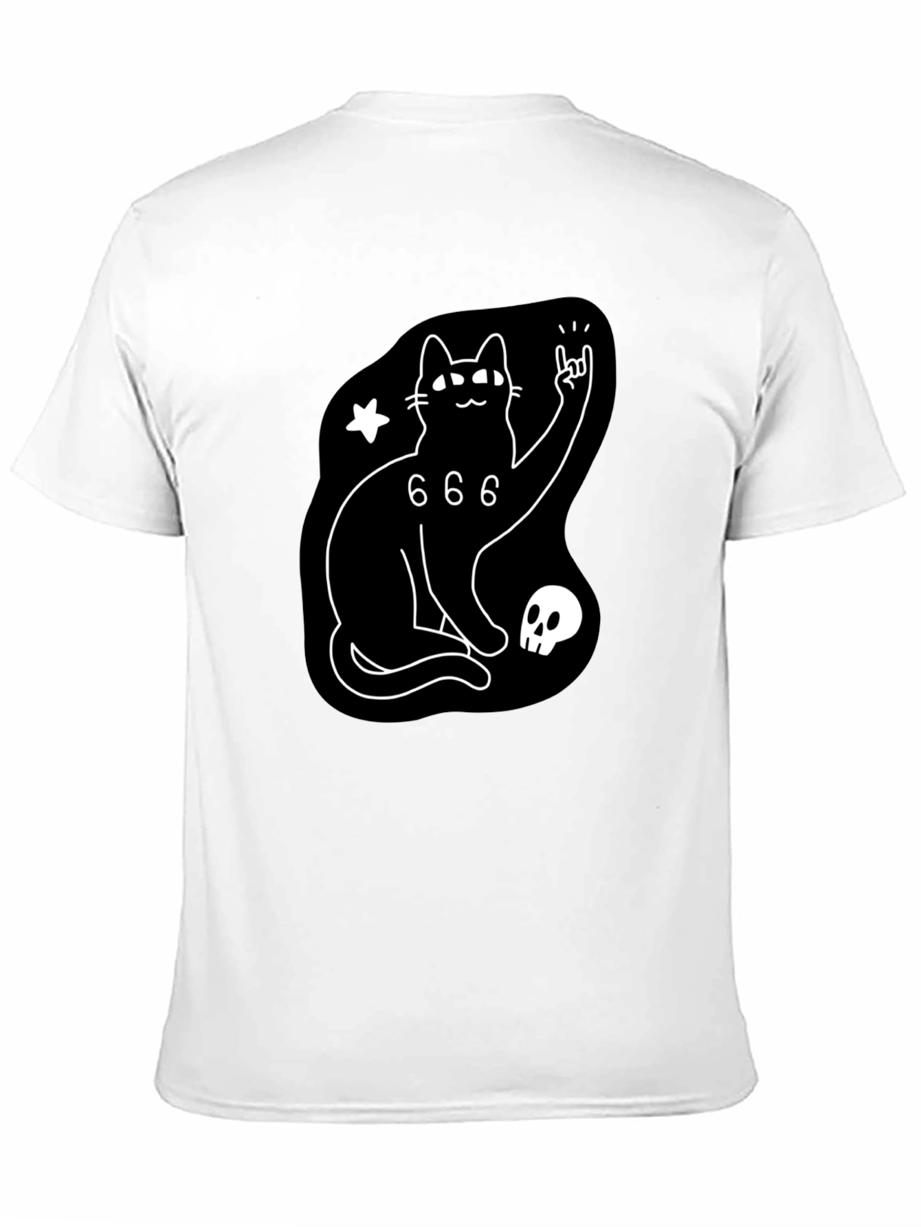 Black Cat 666 Graphic T-Shirt - Rock On!