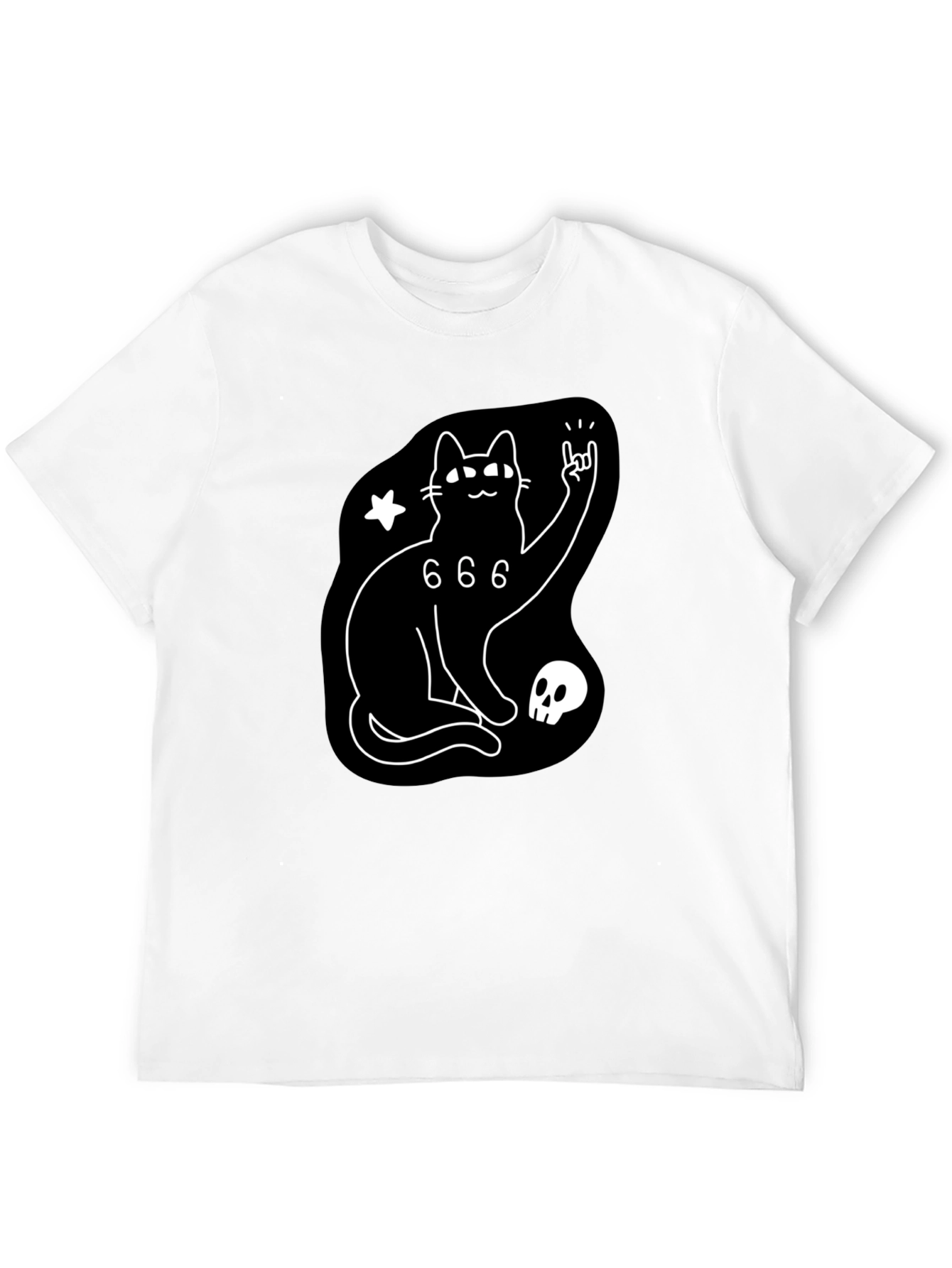 Black Cat 666 Graphic T-Shirt - Rock On!