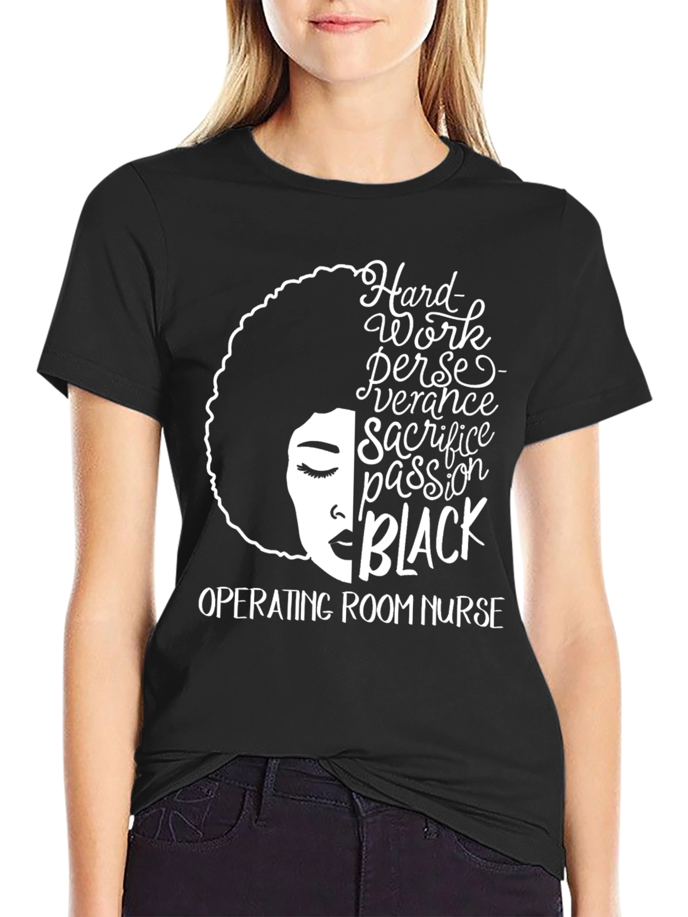 Black Operating Room Nurse Graphic T-Shirt