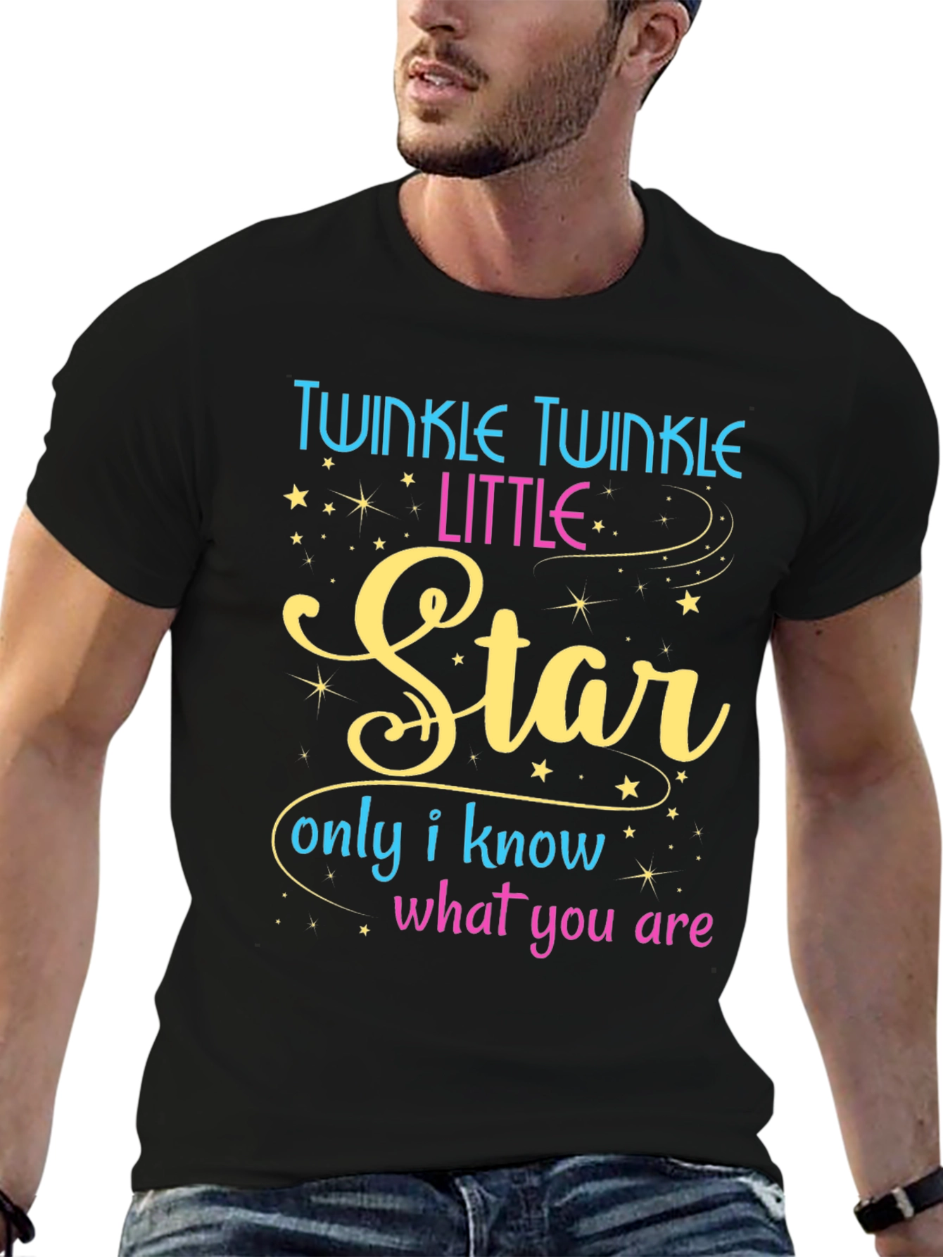 Twinkle Little Star Black T-Shirt