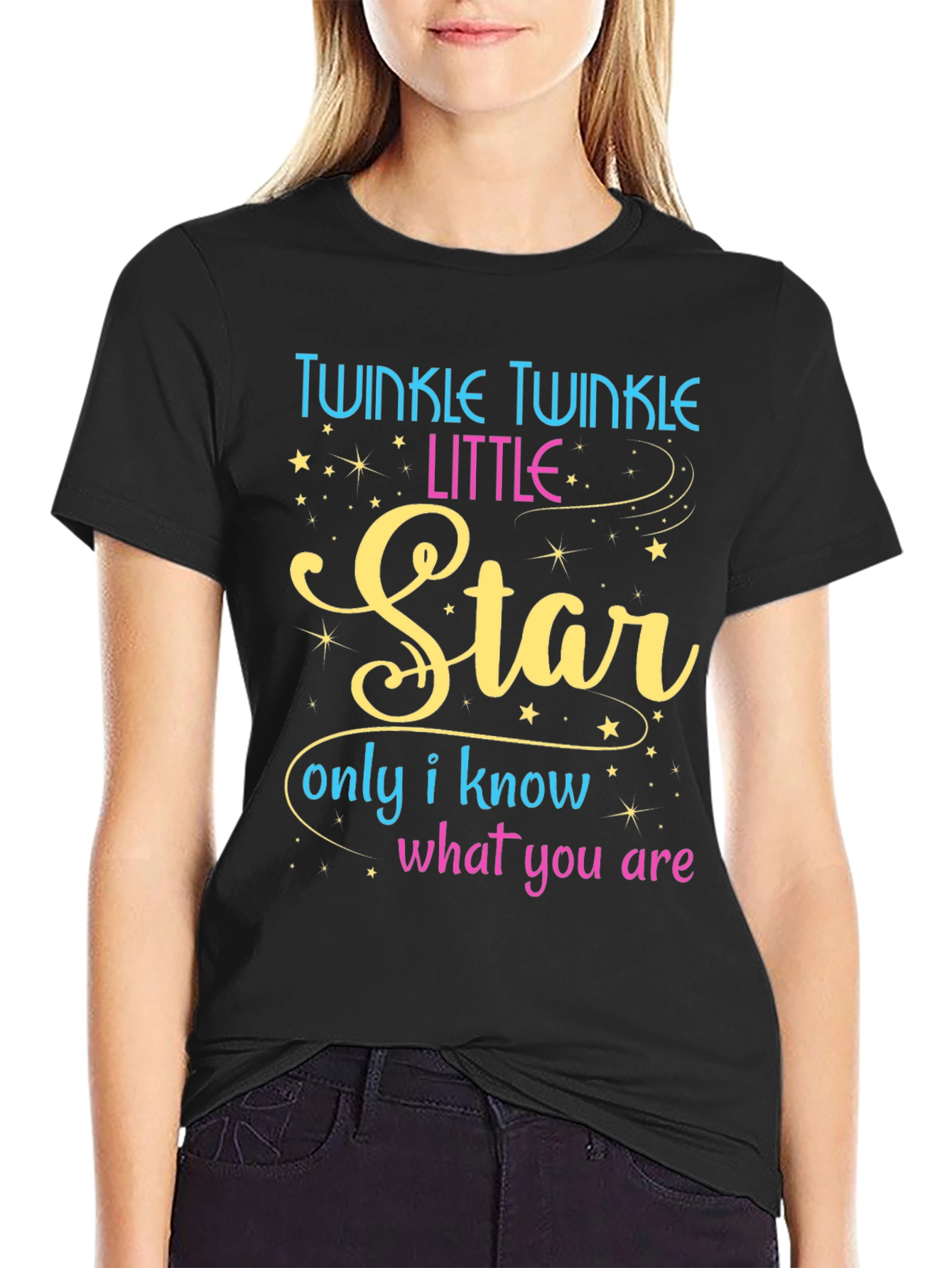 Twinkle Little Star Black T-Shirt