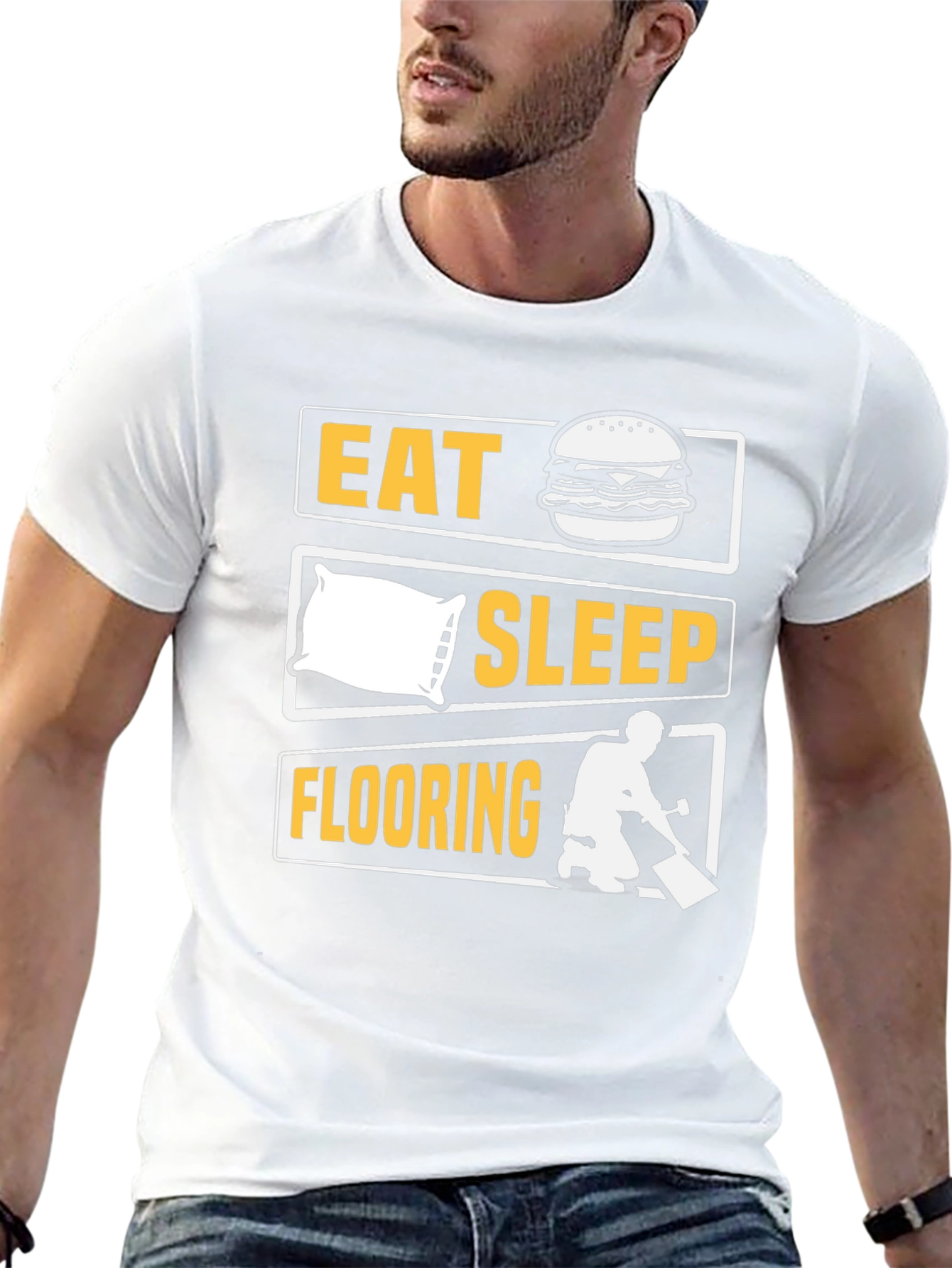 Eat Sleep Flooring T-Shirt Funny Job Tee