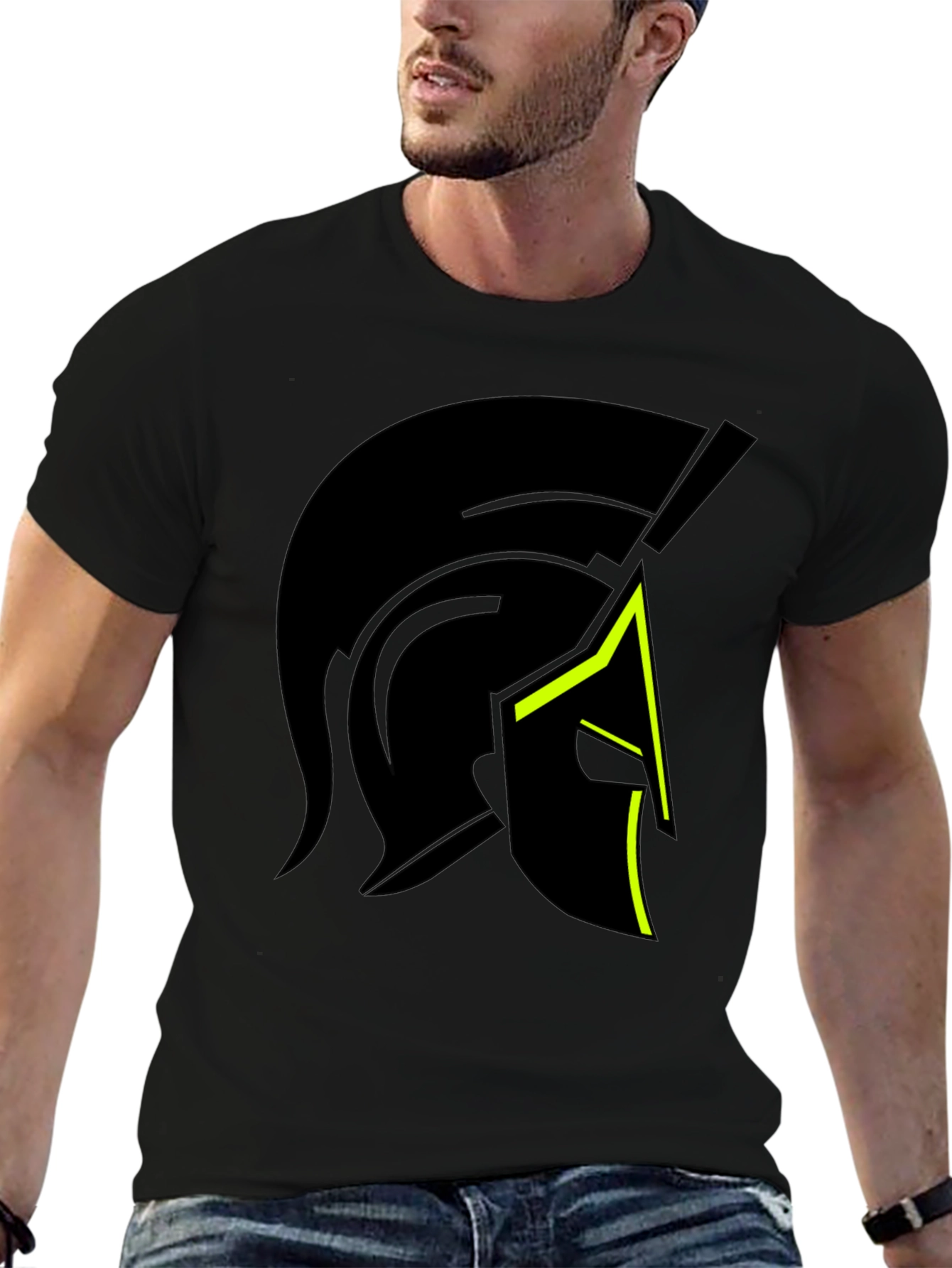 Spartan Helmet Graphic Black T-Shirt