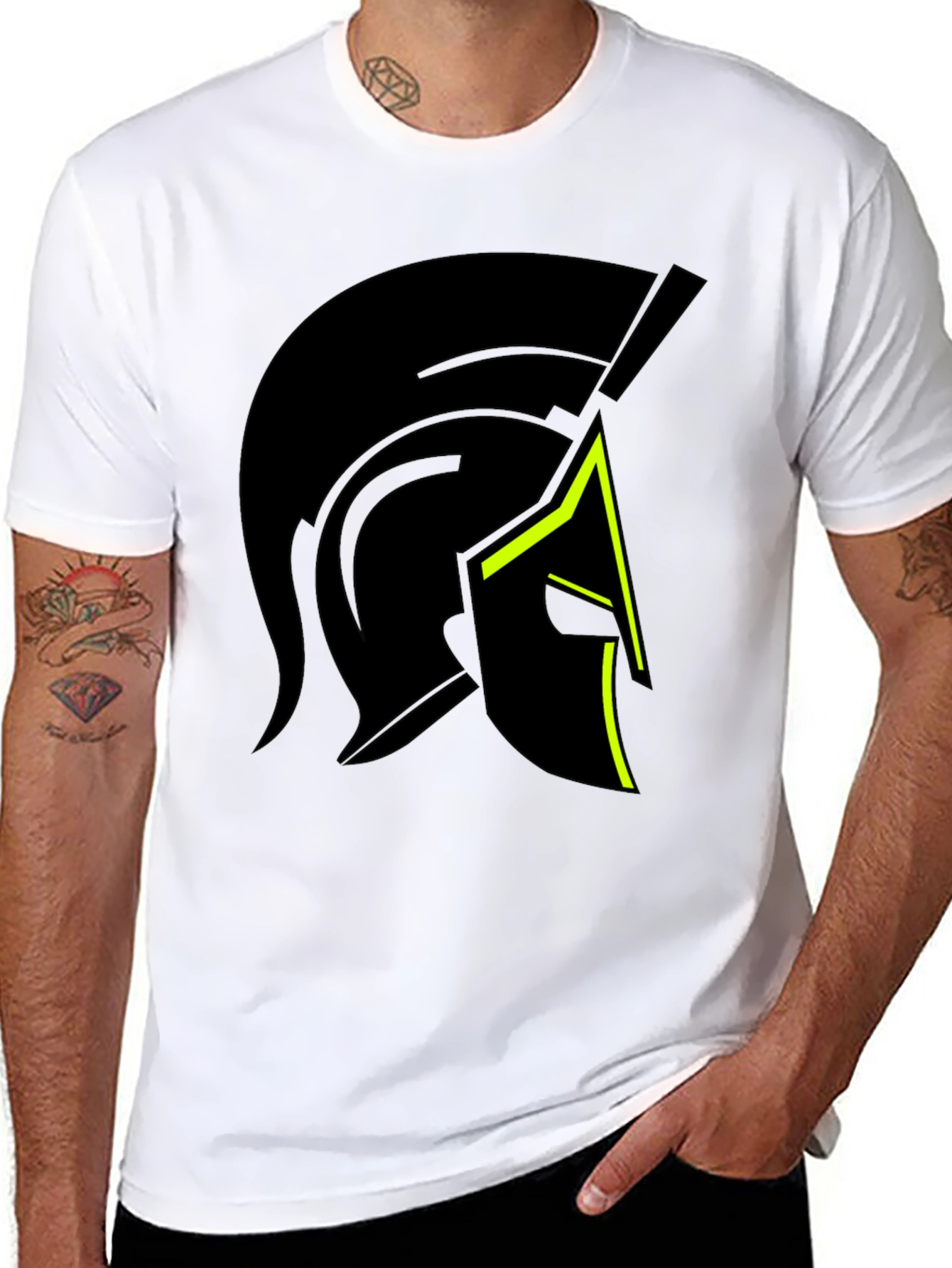Spartan Helmet Graphic Black T-Shirt