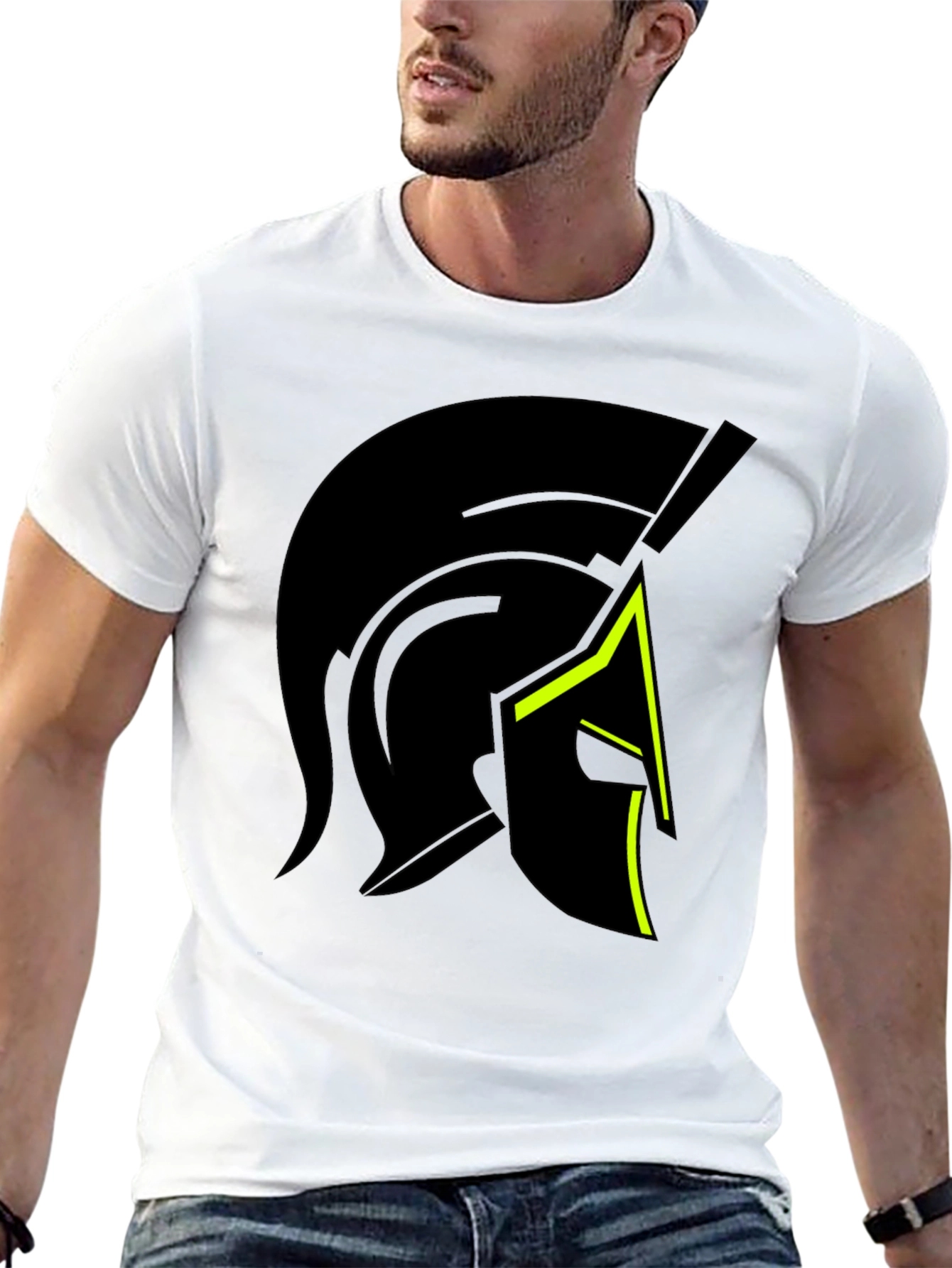 Spartan Helmet Graphic Black T-Shirt