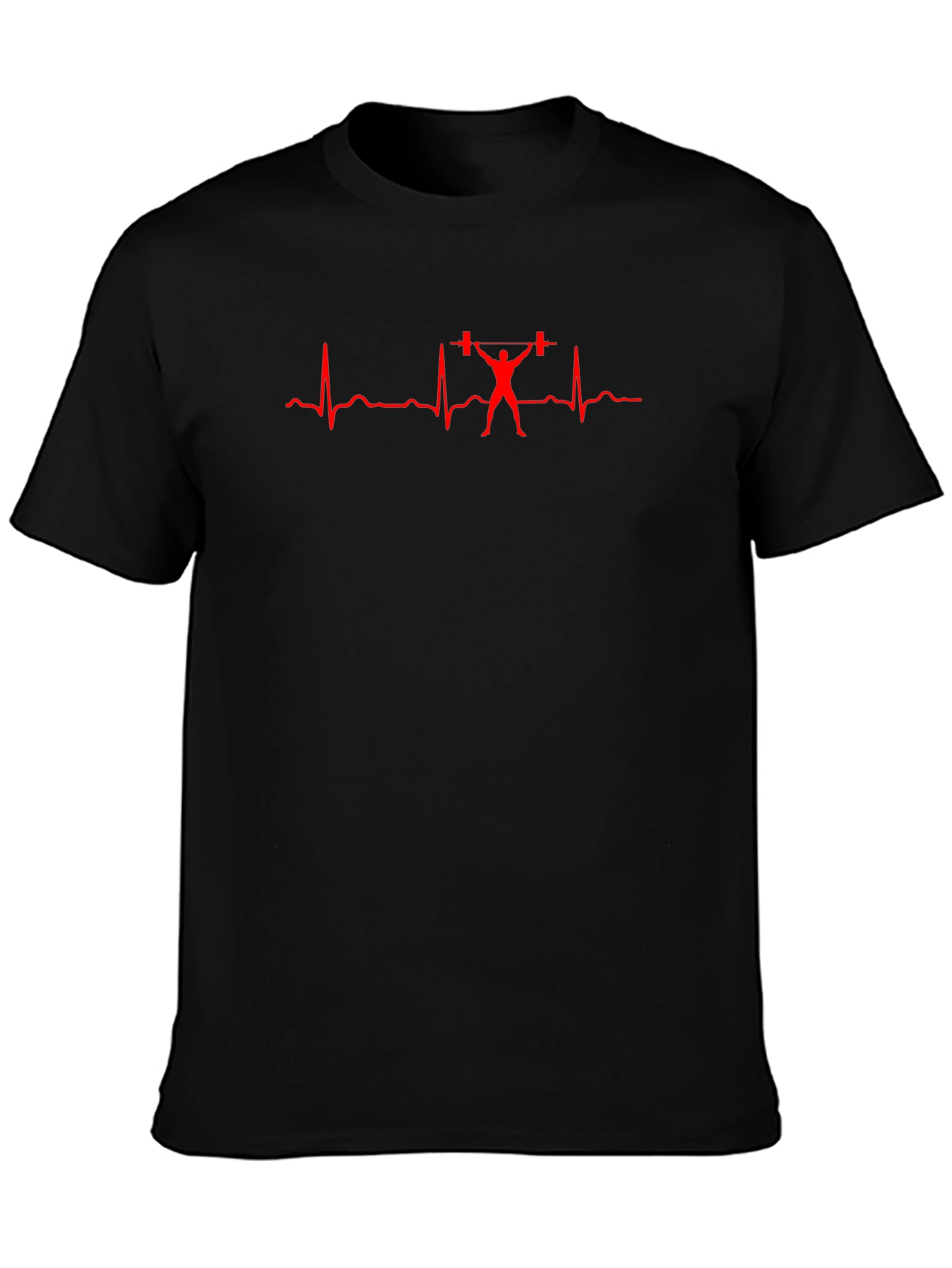 Weightlifting Heartbeat T-Shirt - Black