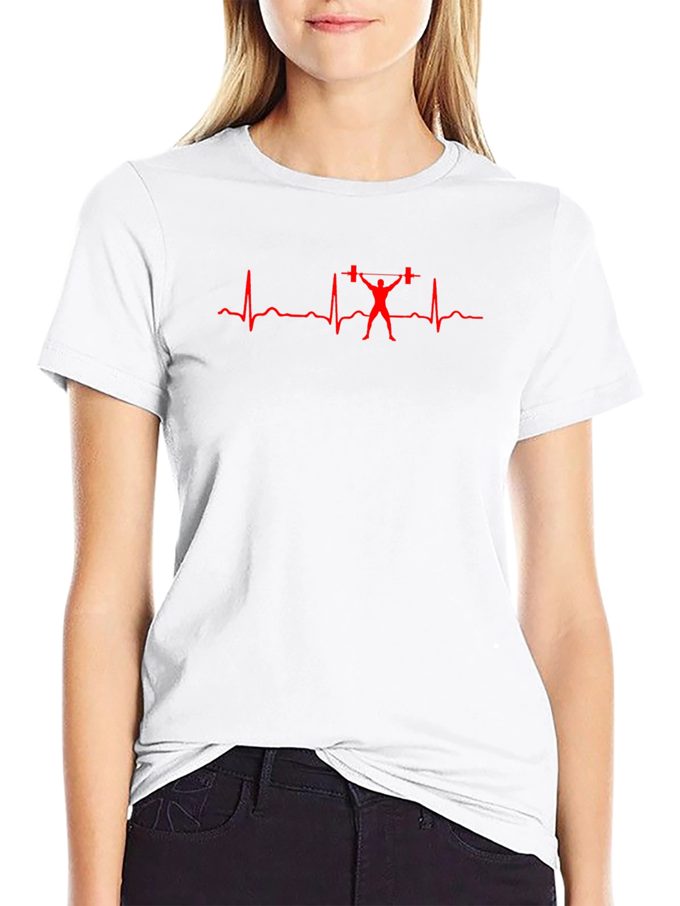 Weightlifting Heartbeat T-Shirt - Black