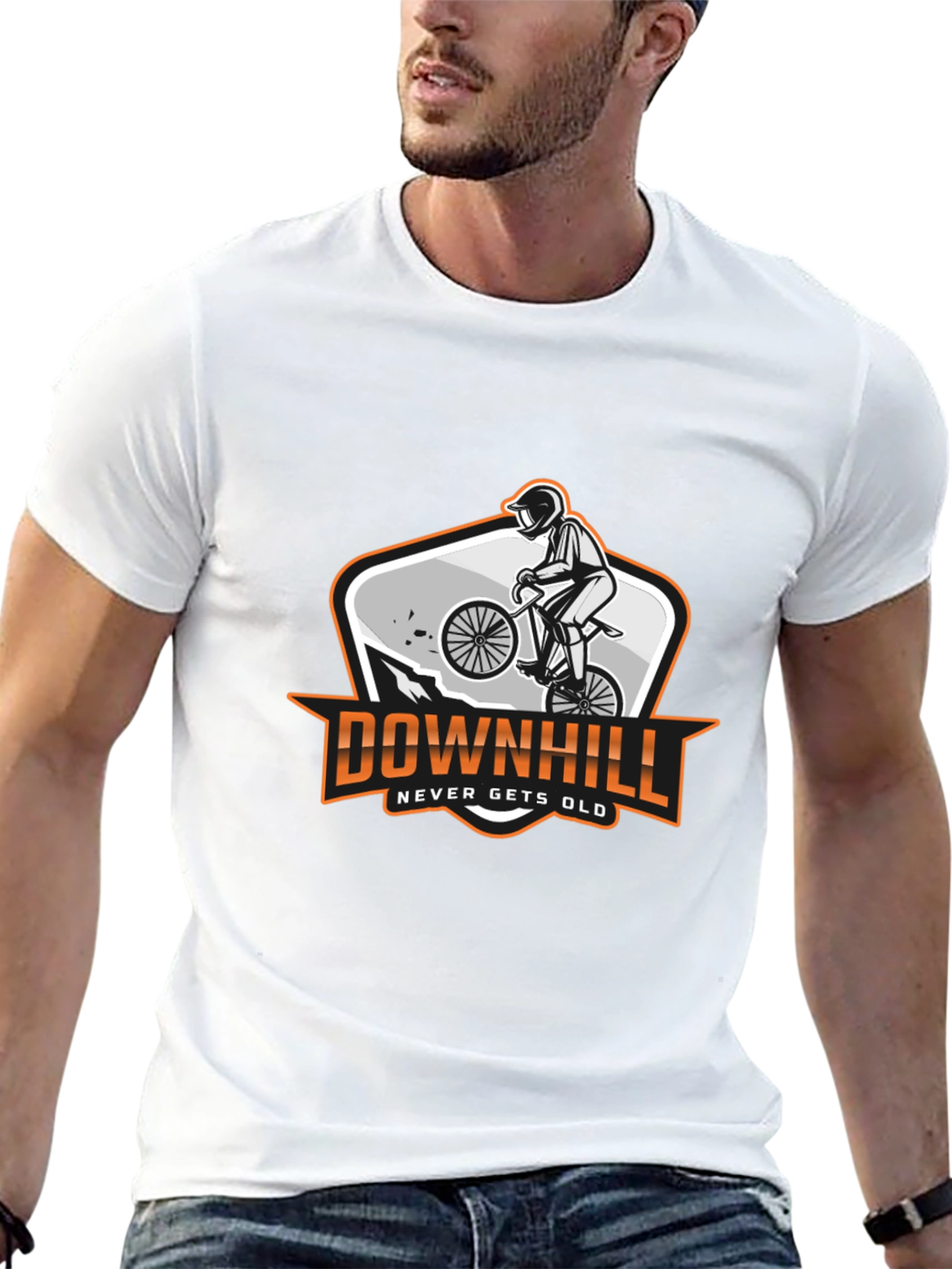 Downhill Biker Graphic T-Shirt - Never Gets Old