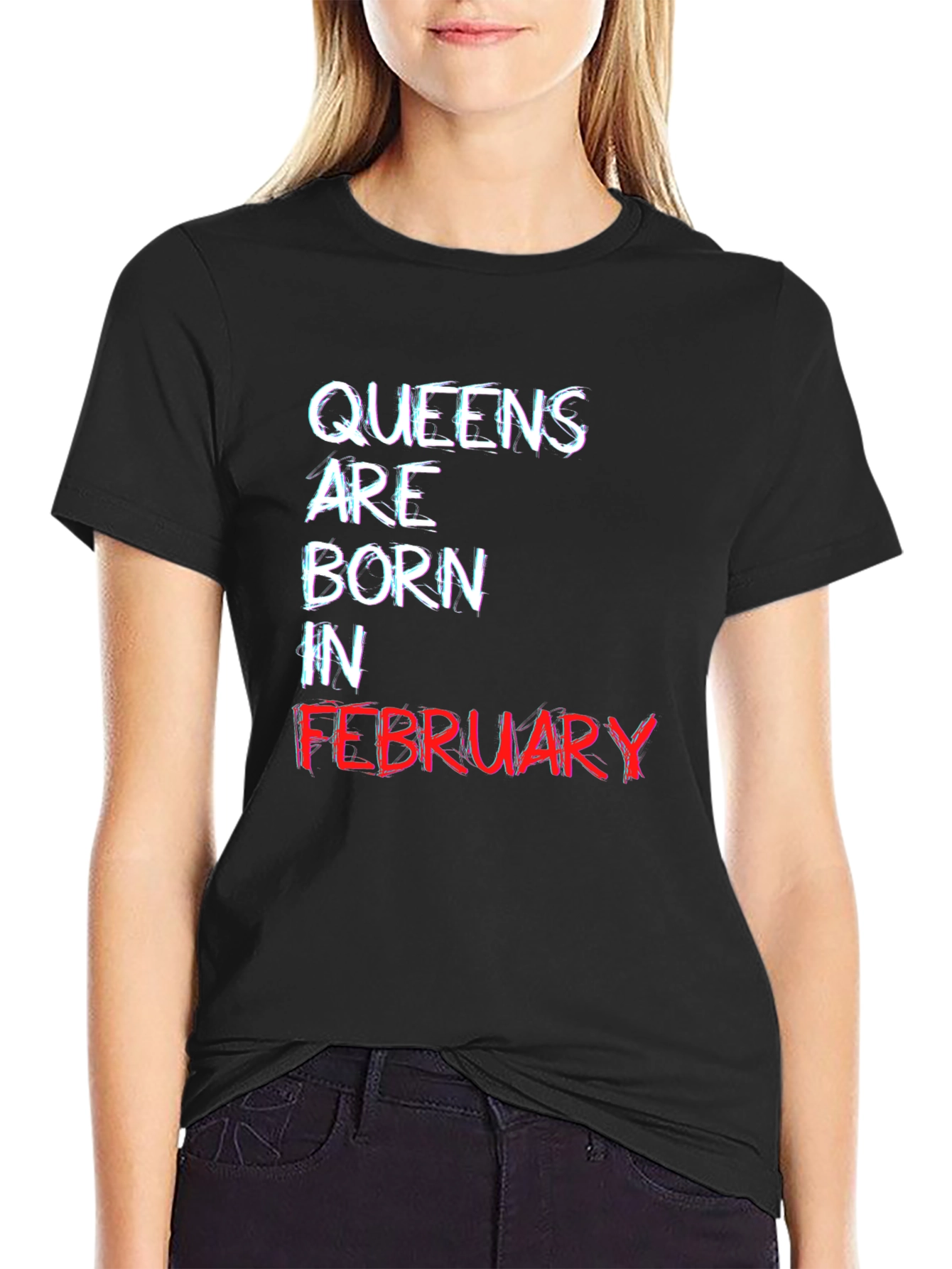 Queens Born in February Black T-Shirt