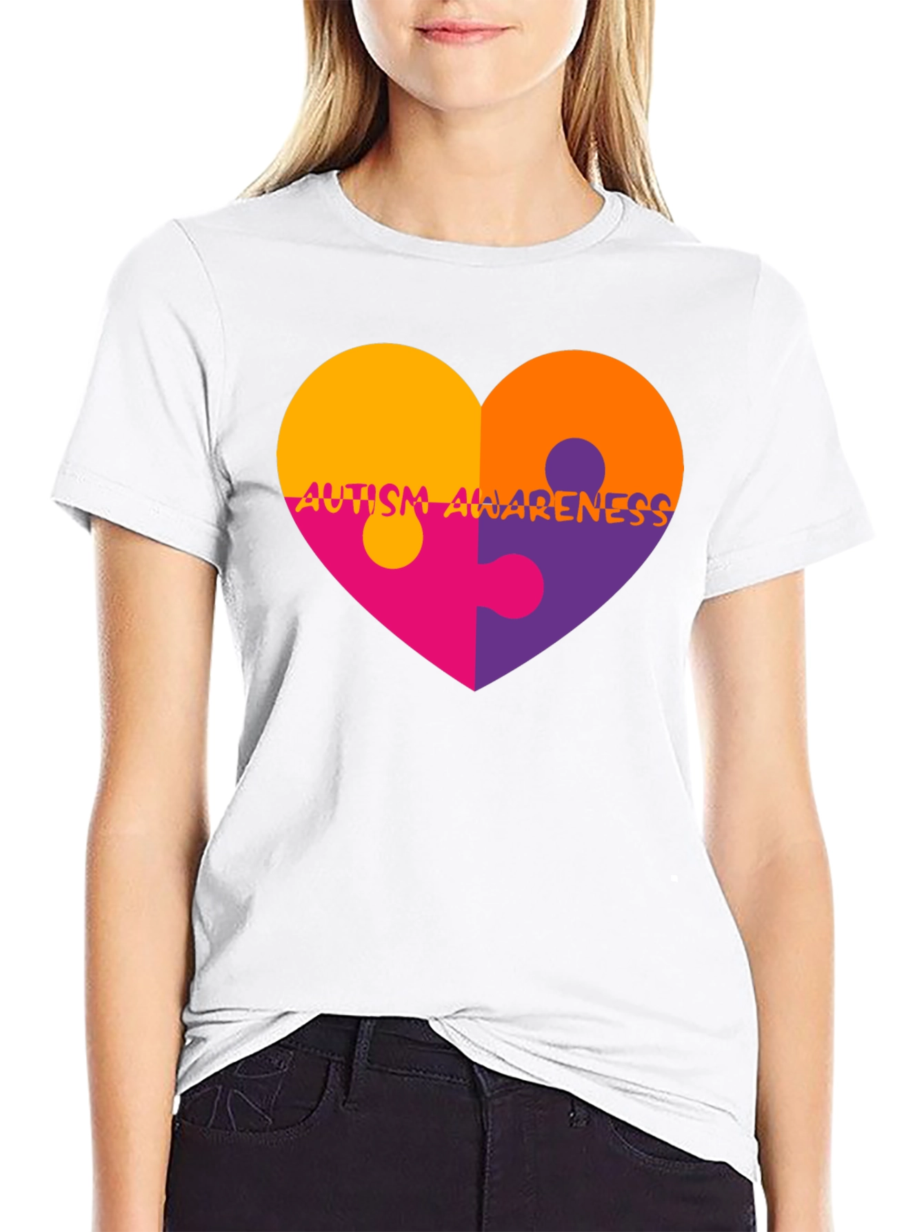 Autism Awareness Heart Puzzle T-Shirt
