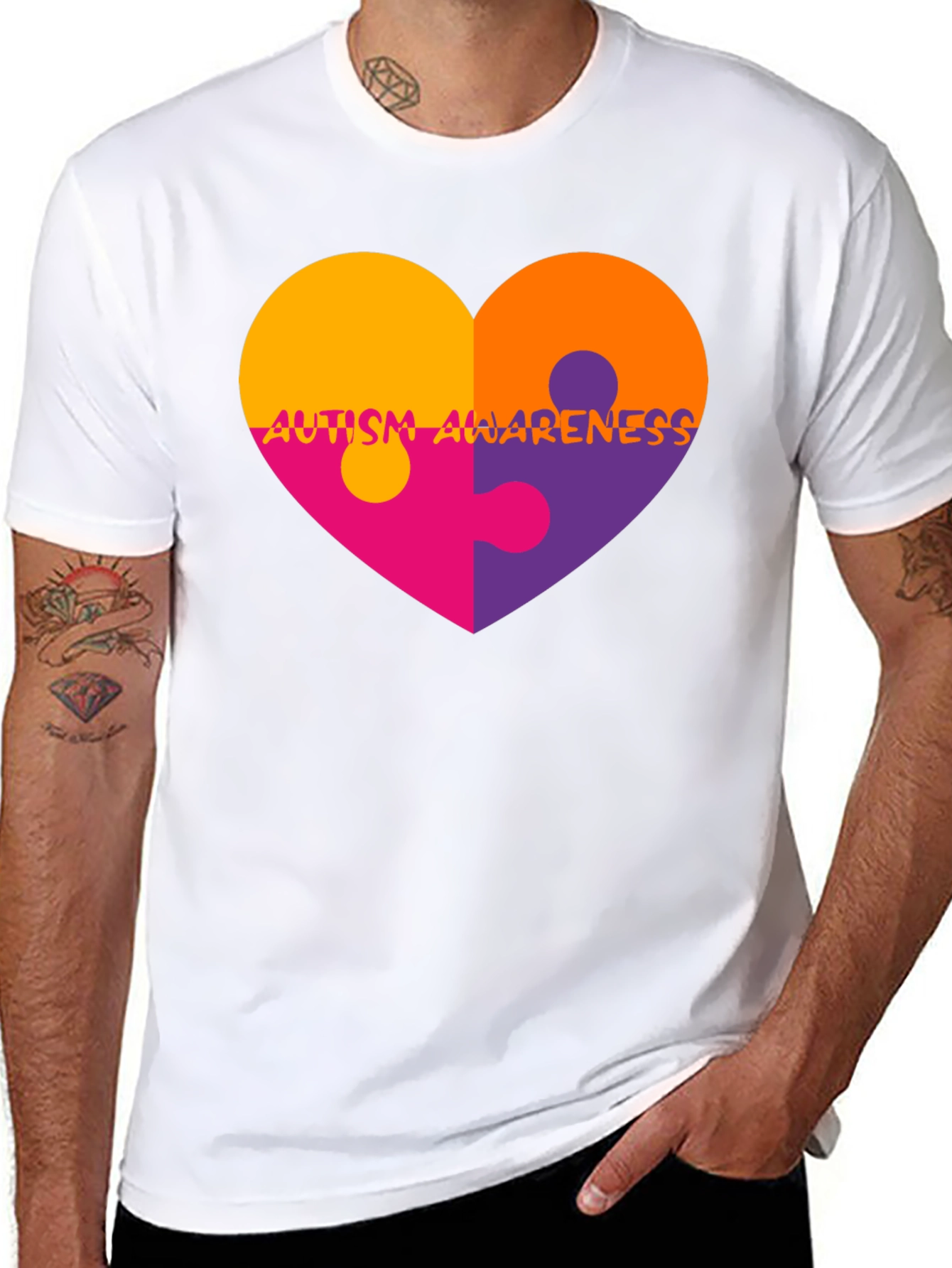 Autism Awareness Heart Puzzle T-Shirt
