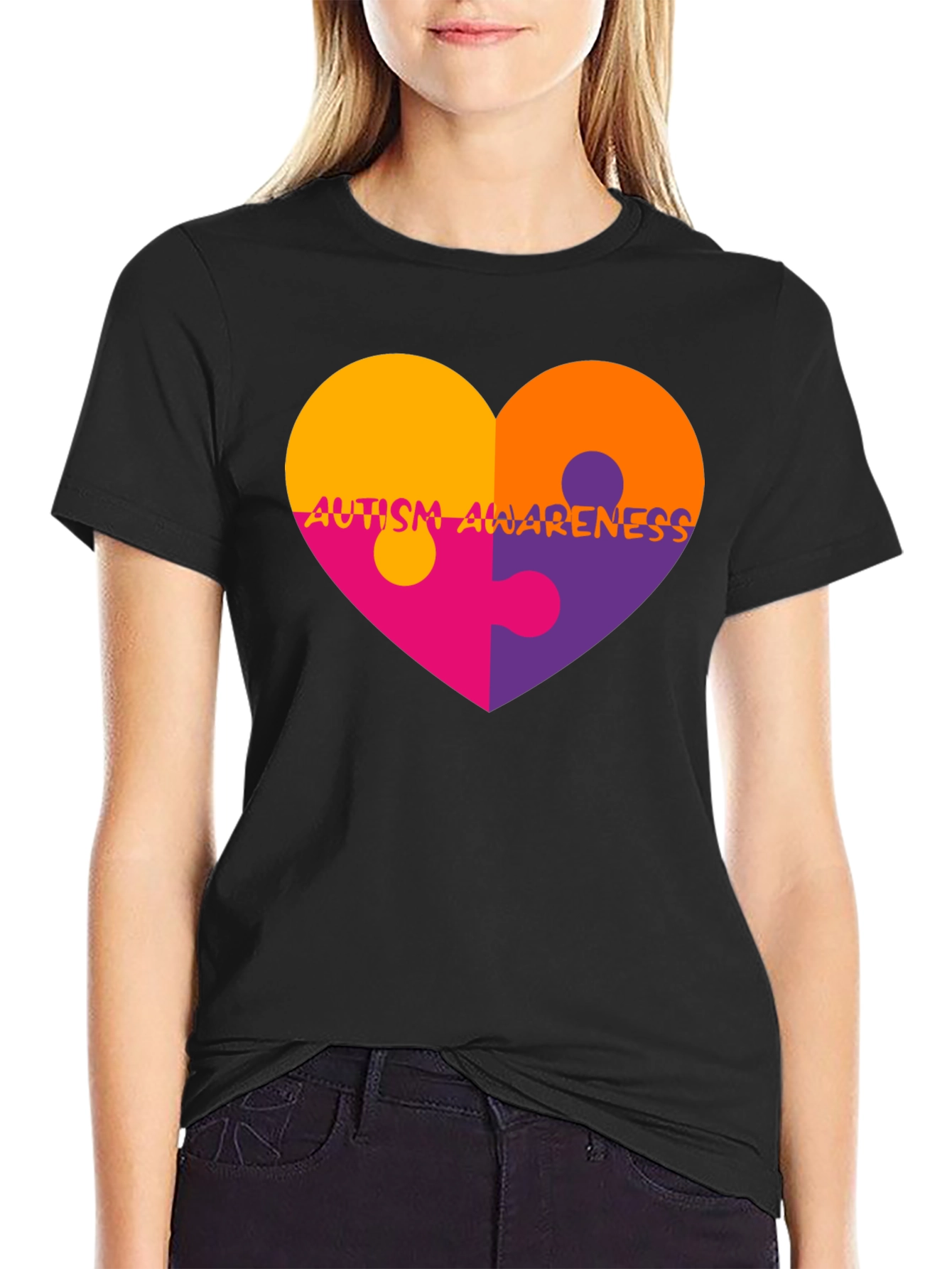 Autism Awareness Heart Puzzle T-Shirt