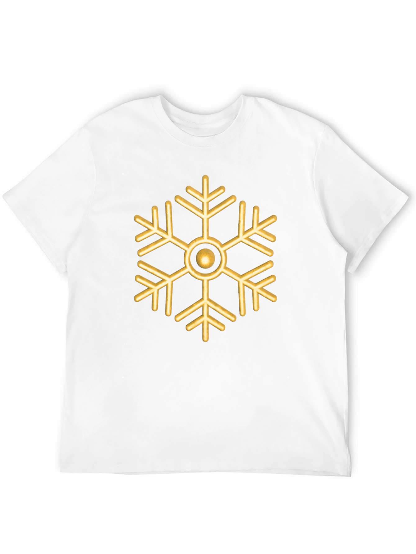 Gold Snowflake Graphic Tee - Stylish Holiday Shirt