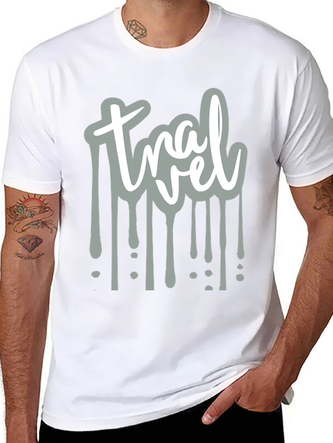 Travel Drip Graphic Tee - Mens Black T-Shirt