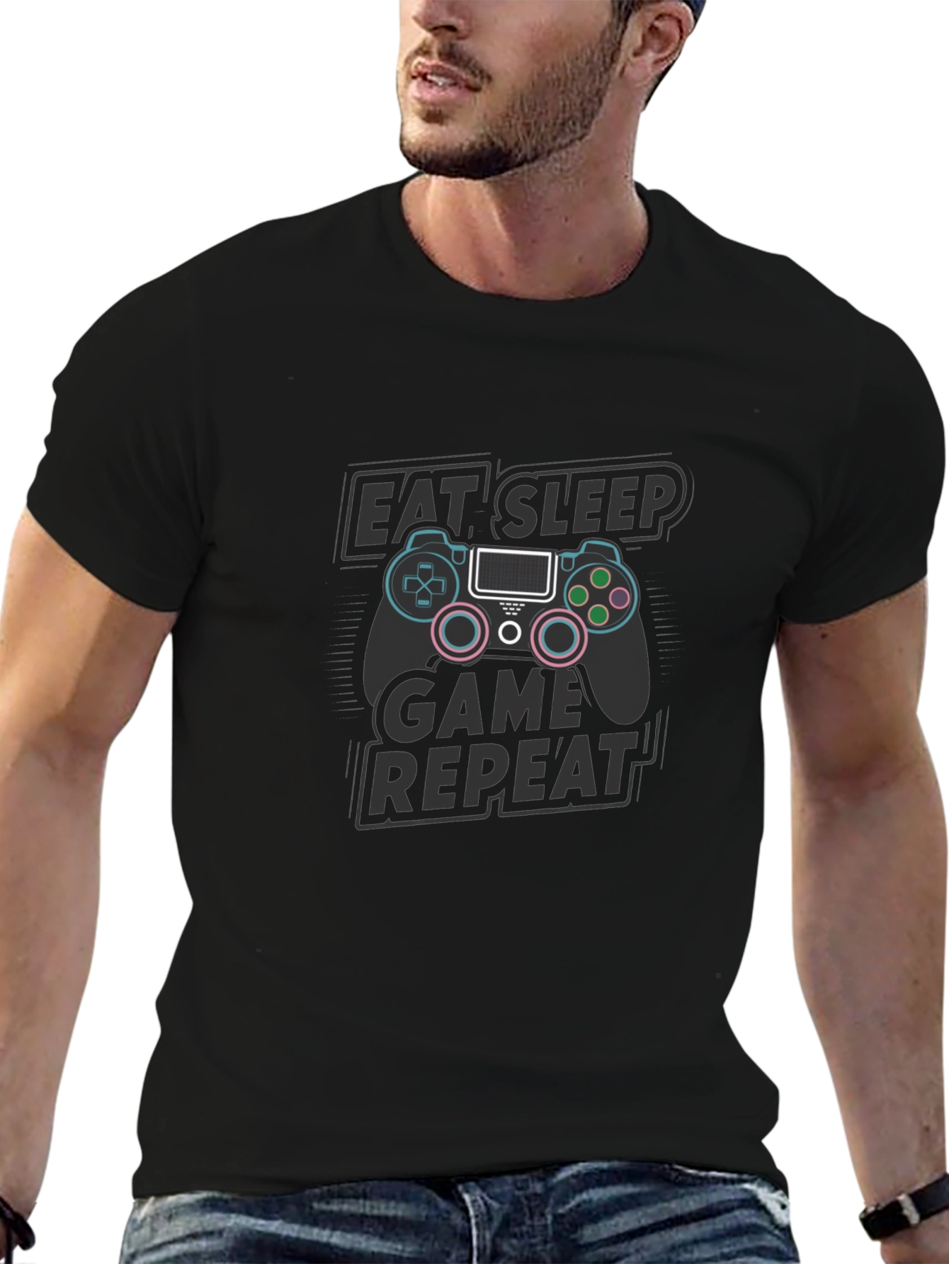 Eat Sleep Game Repeat T-Shirt - Gamer Style Tee