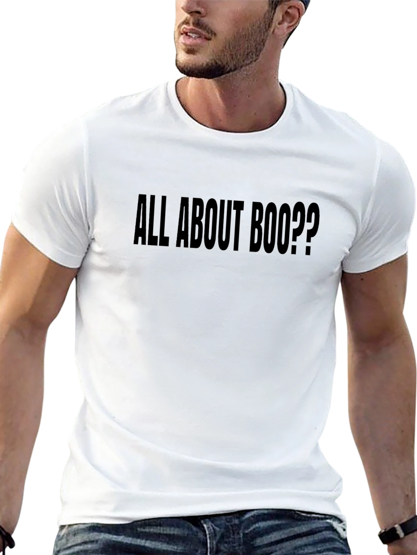All About Boo?? Mens Black Graphic T-Shirt