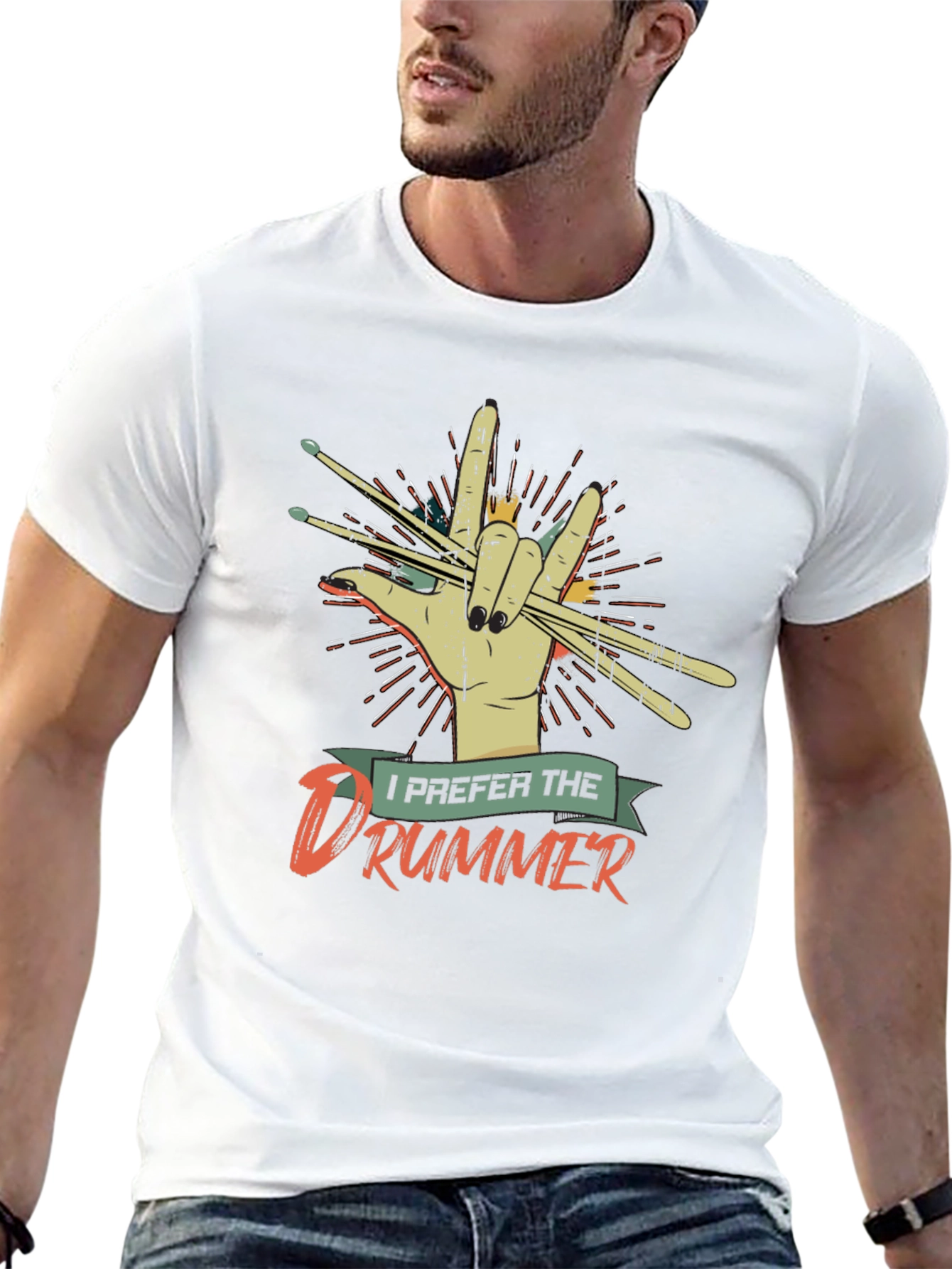 Drummer T-Shirt - Rock On Design