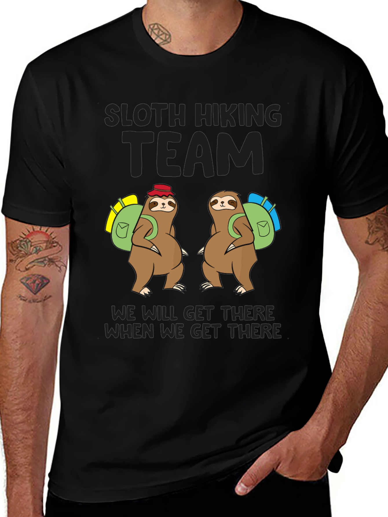 Sloth Hiking Team T-Shirt - Funny Adventure Tee