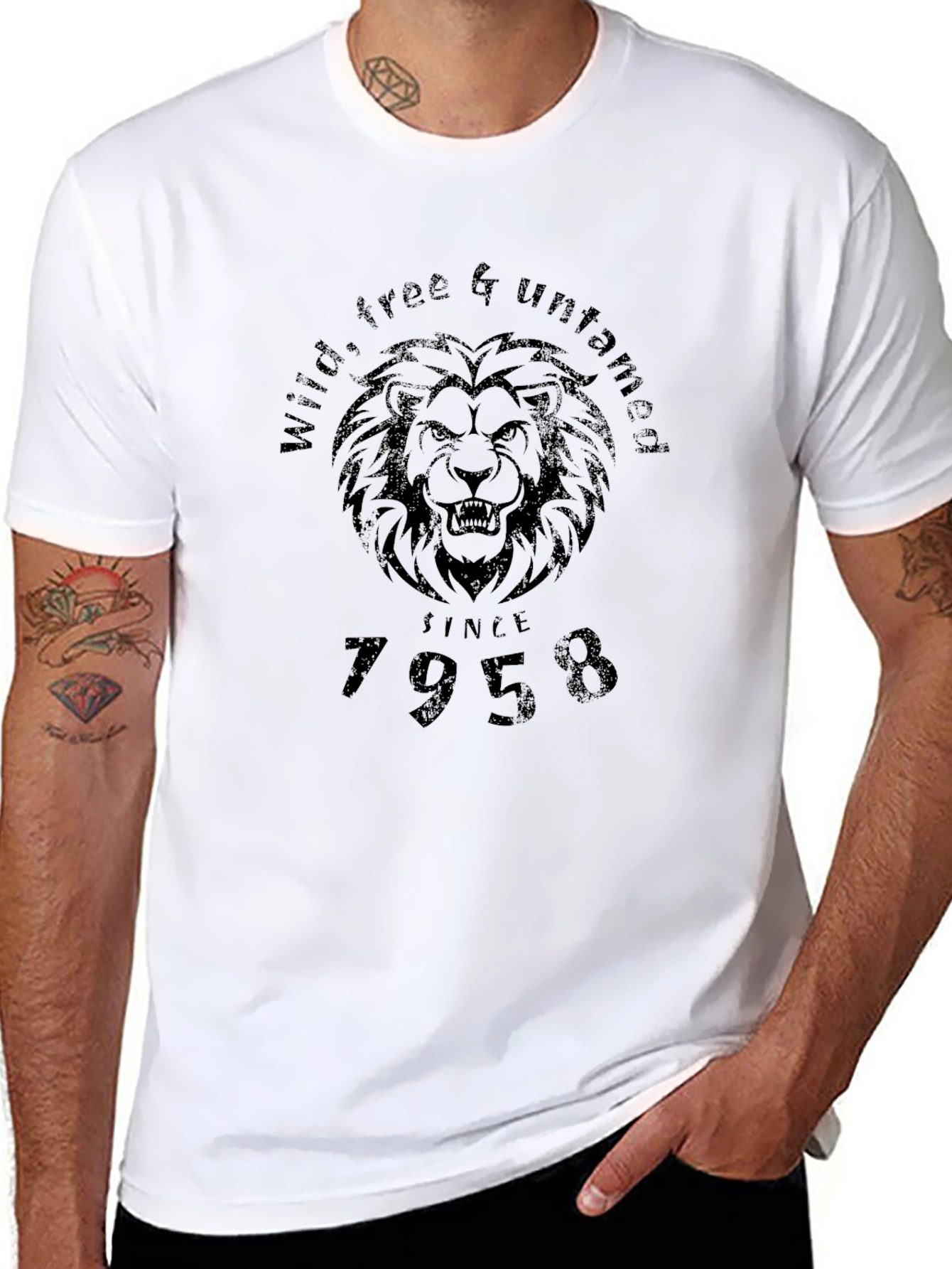Wild Free & Untamed Lion Graphic T-Shirt