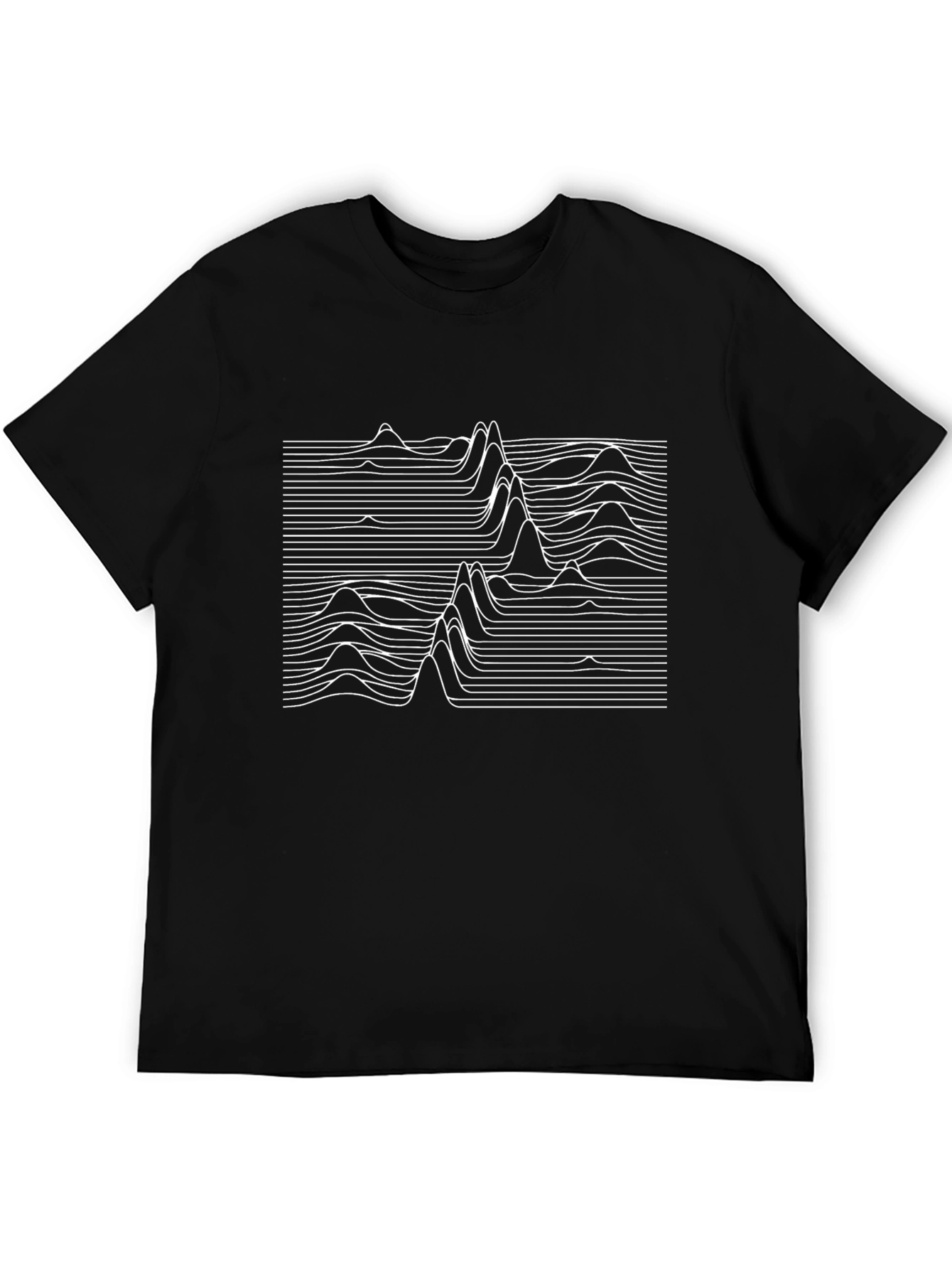Abstract Sound Wave Black T-Shirt