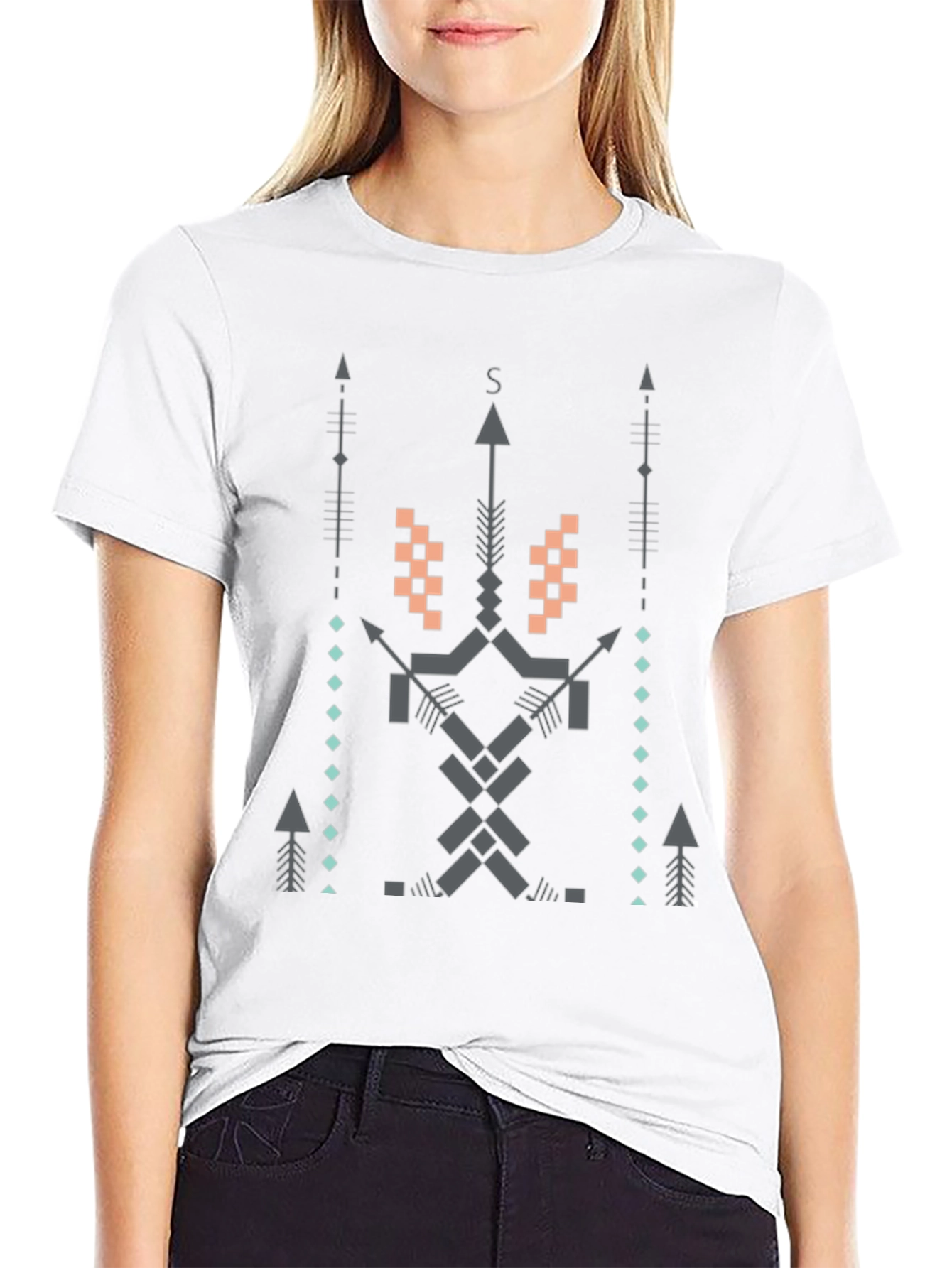 Geometric Arrow T-Shirt - Modern Tribal Design