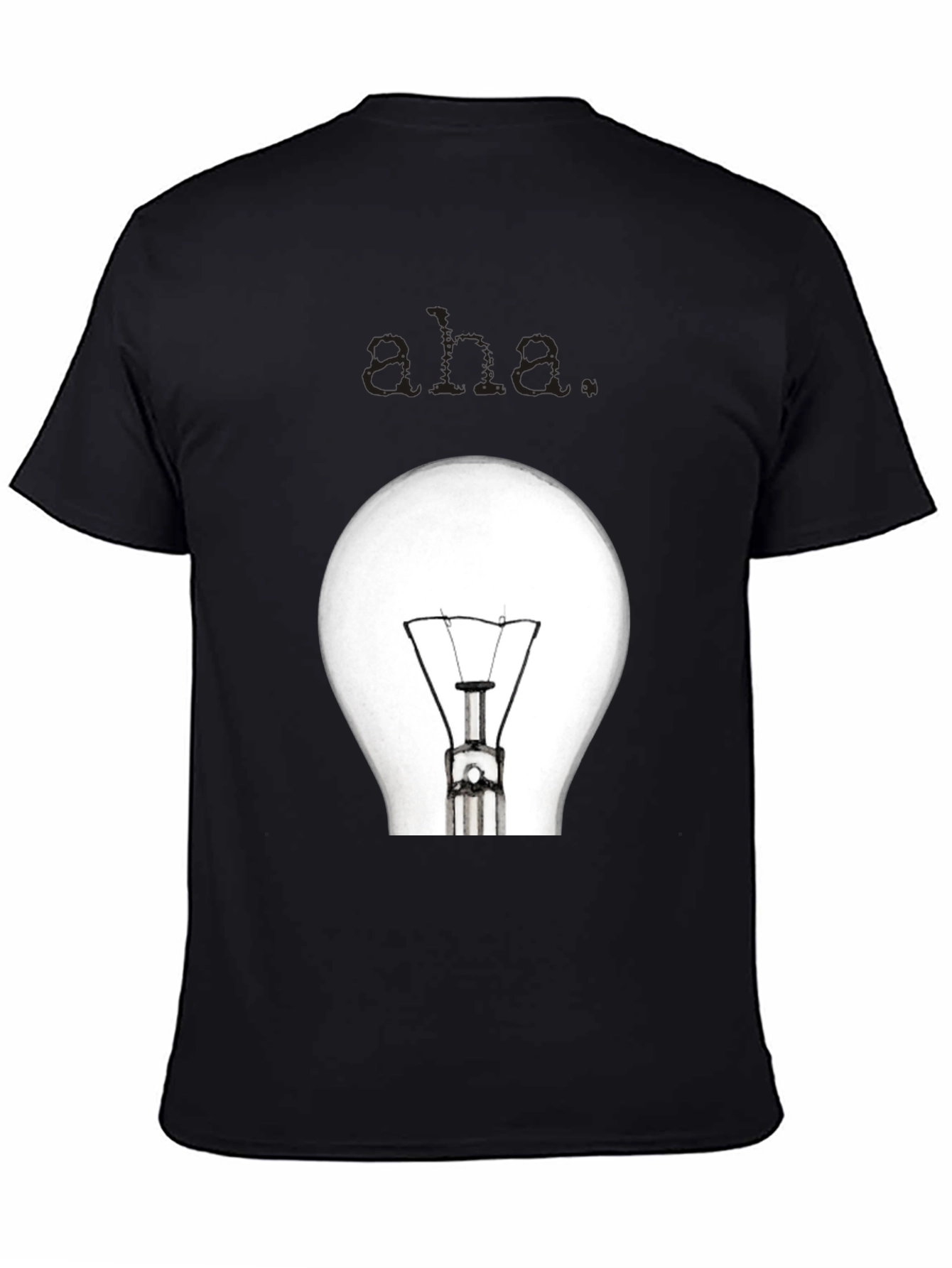 Aha. Lightbulb Graphic Tee - Mens Black T-Shirt