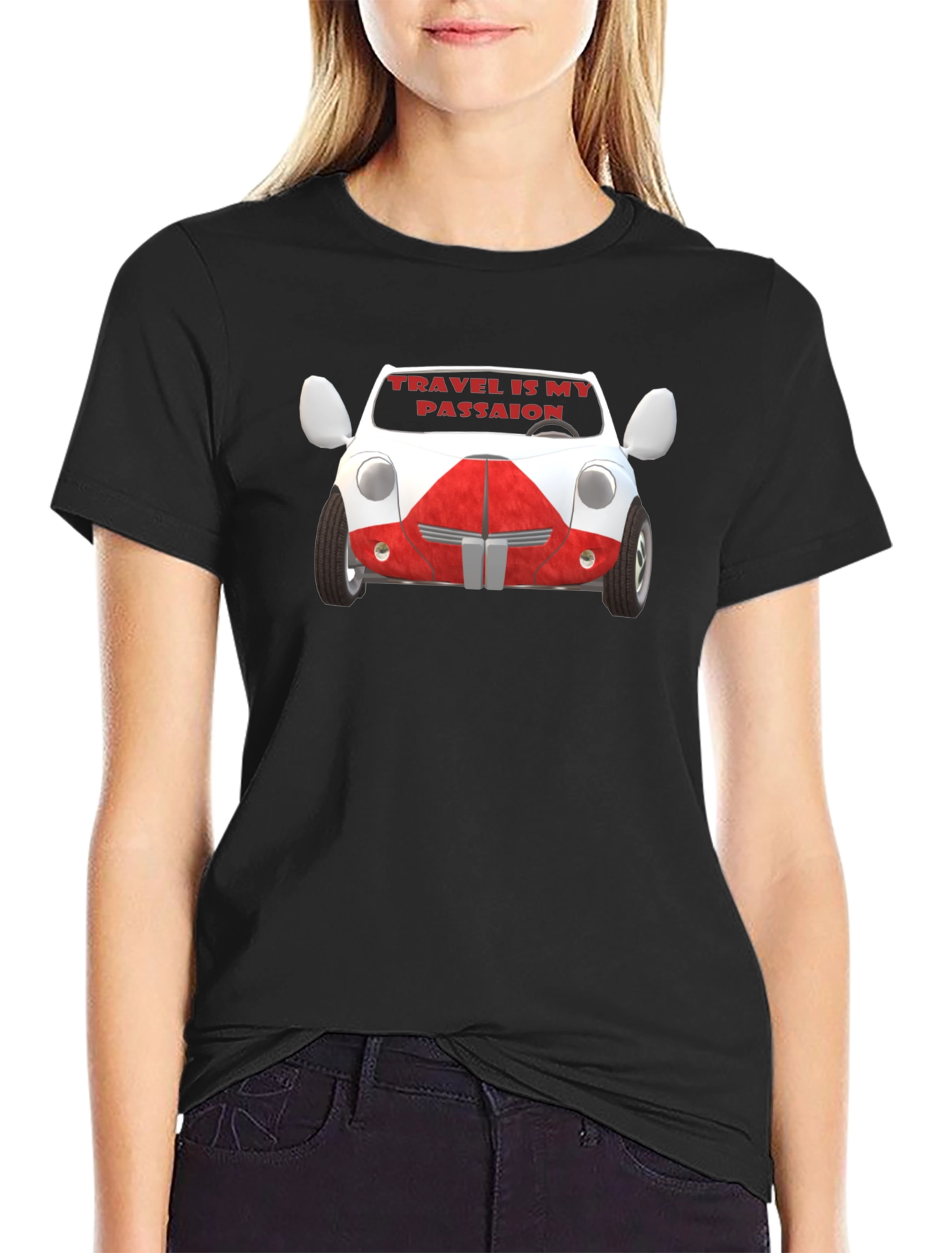 Travel Is My Passion Black Graphic T-Shirt