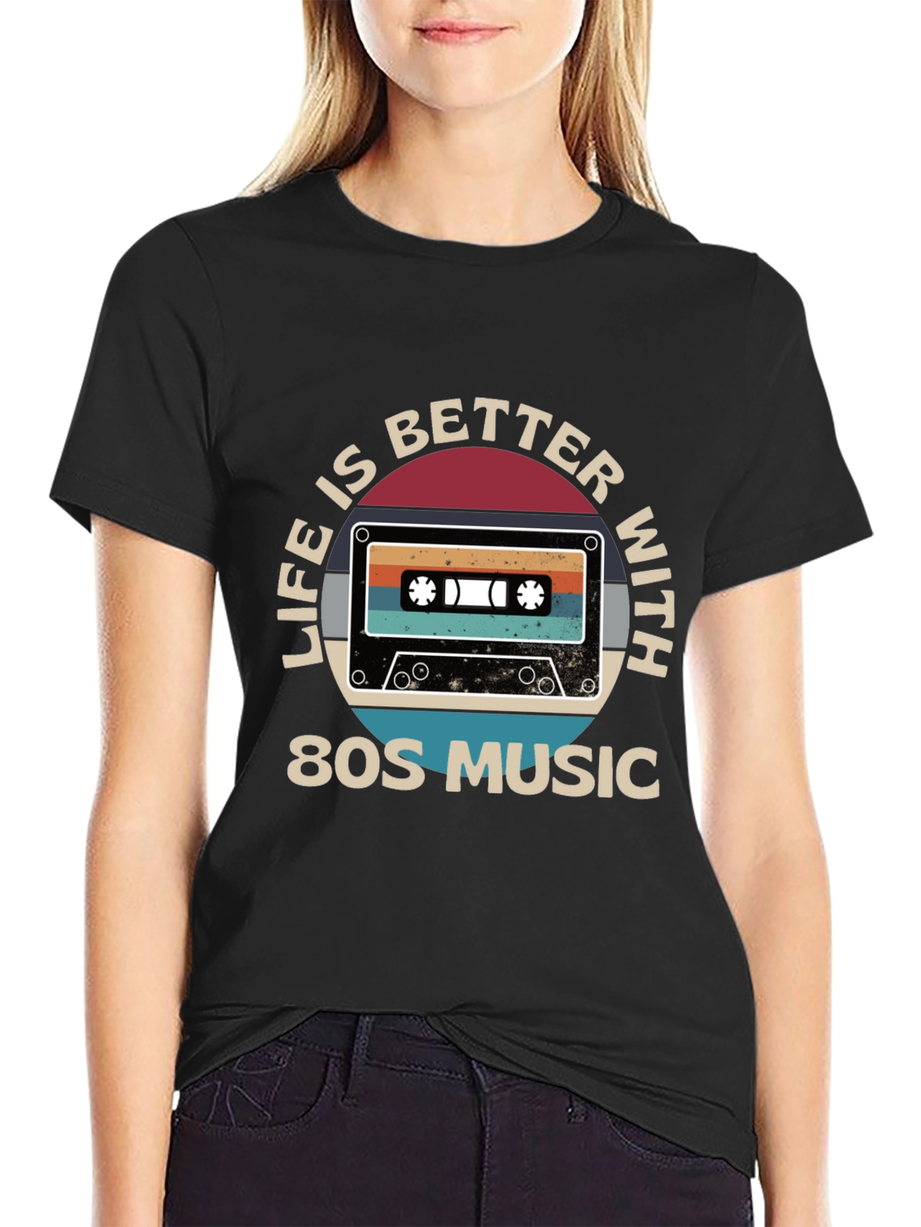 Life is Better with 80s Music Cassette Graphic Tee