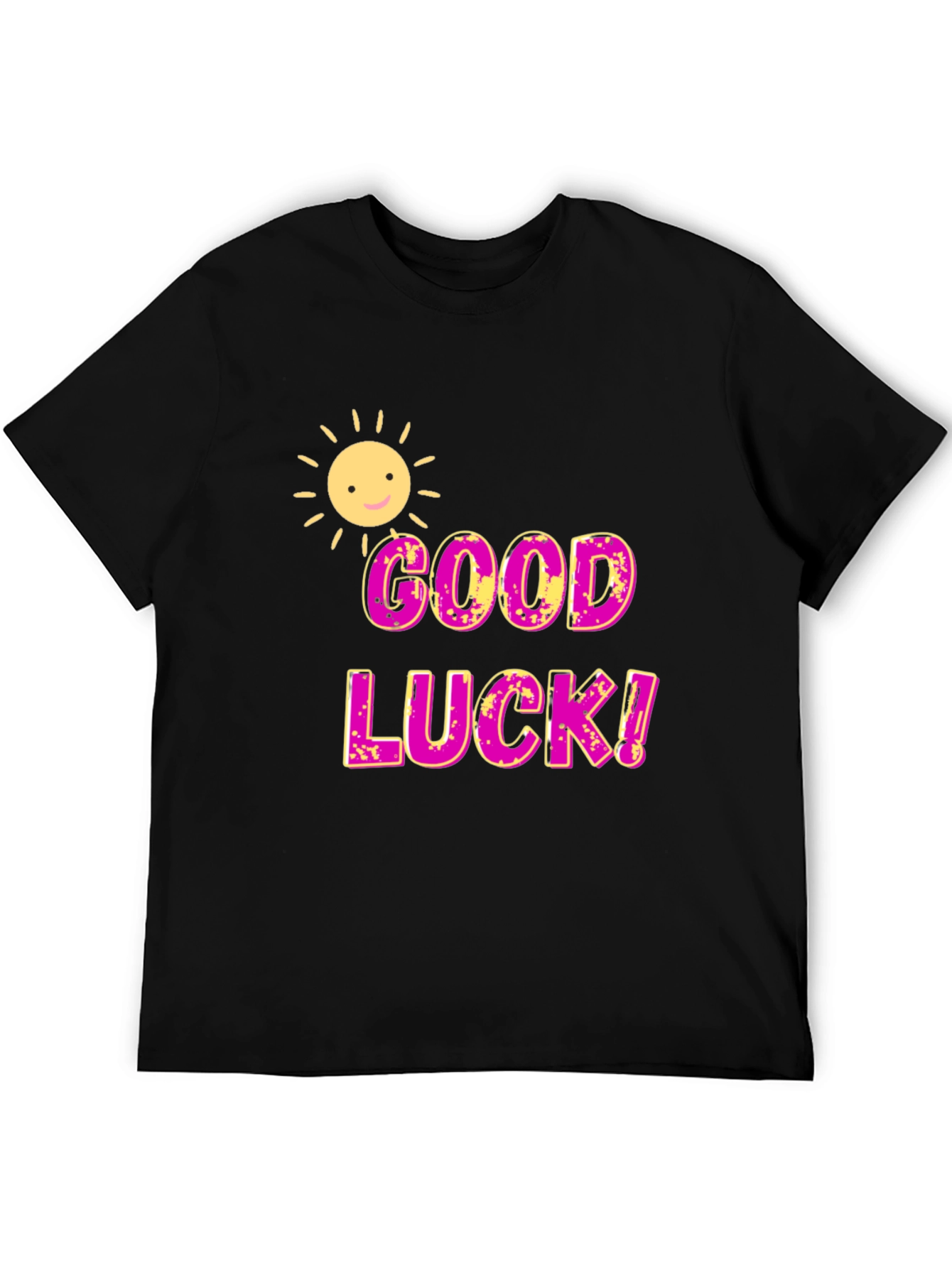 Good Luck Graphic T-Shirt - Black Cotton Blend