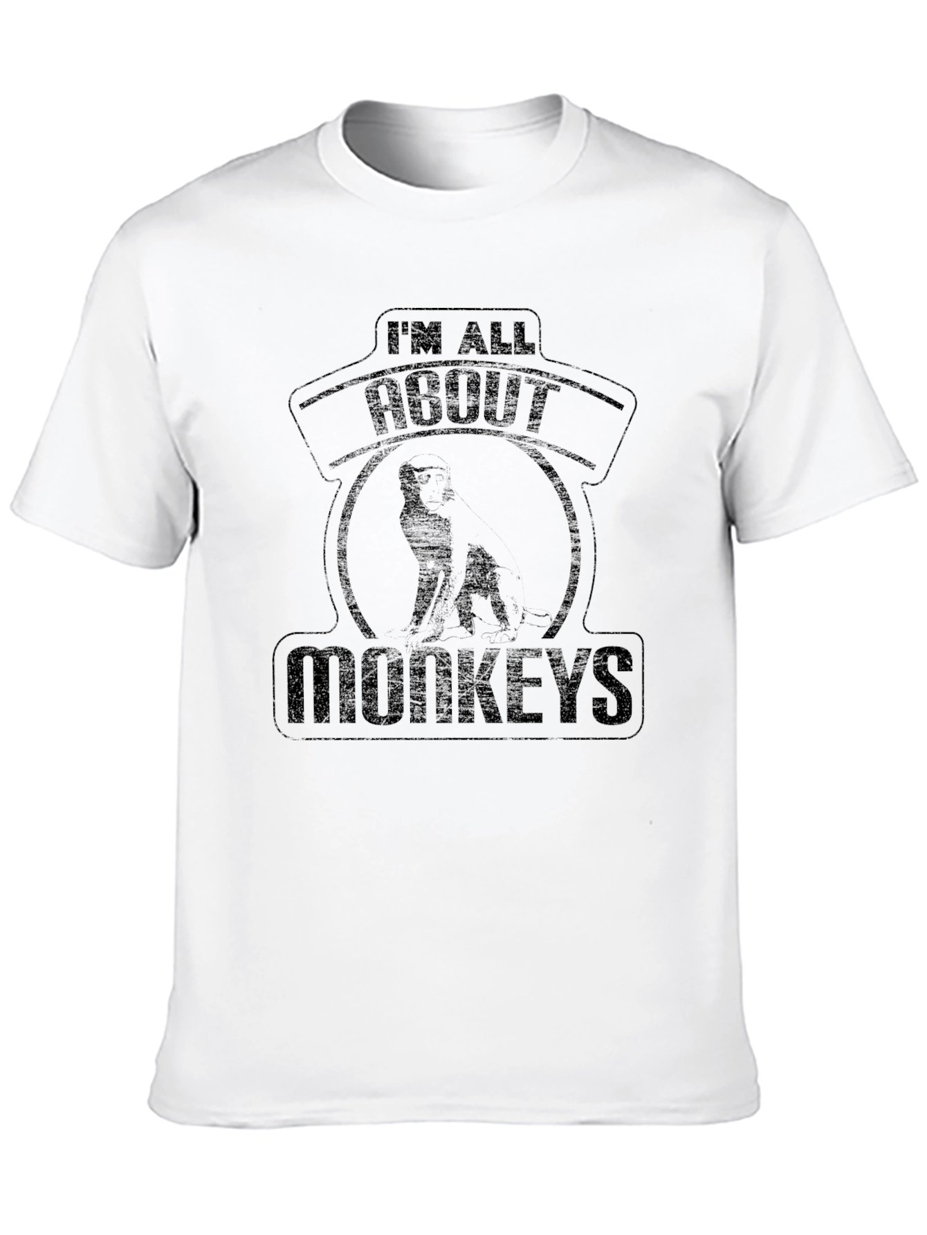 Im All About Monkeys Black T-Shirt