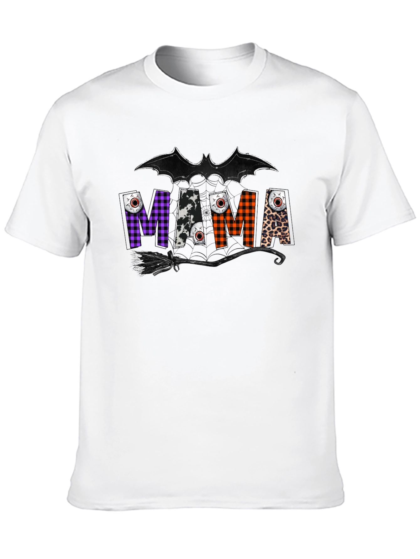 Mama Halloween T-Shirt - Bat & Broom Design