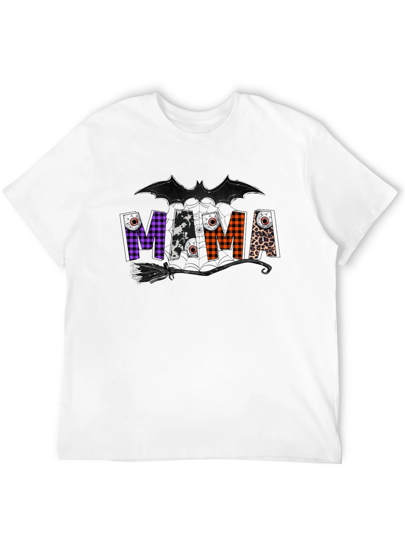 Mama Halloween T-Shirt - Bat & Broom Design