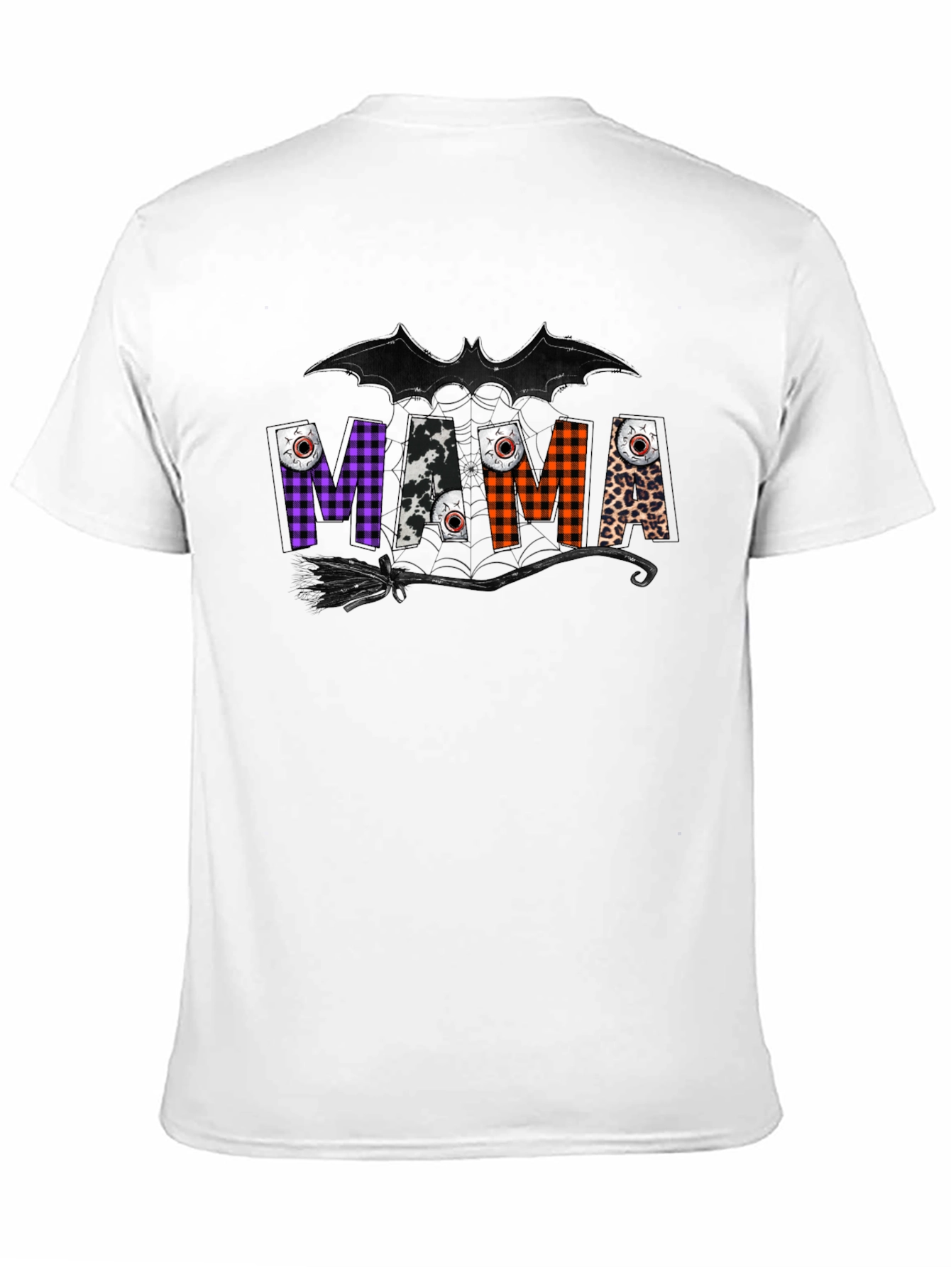 Mama Halloween T-Shirt - Bat & Broom Design