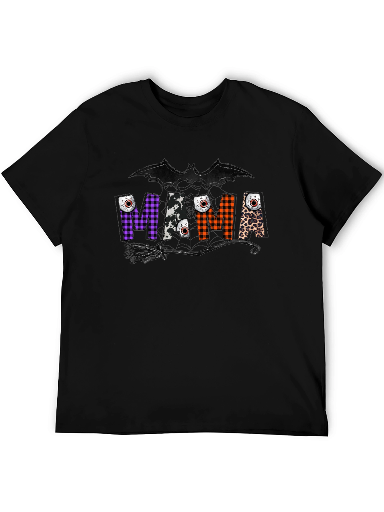 Mama Halloween T-Shirt - Bat & Broom Design